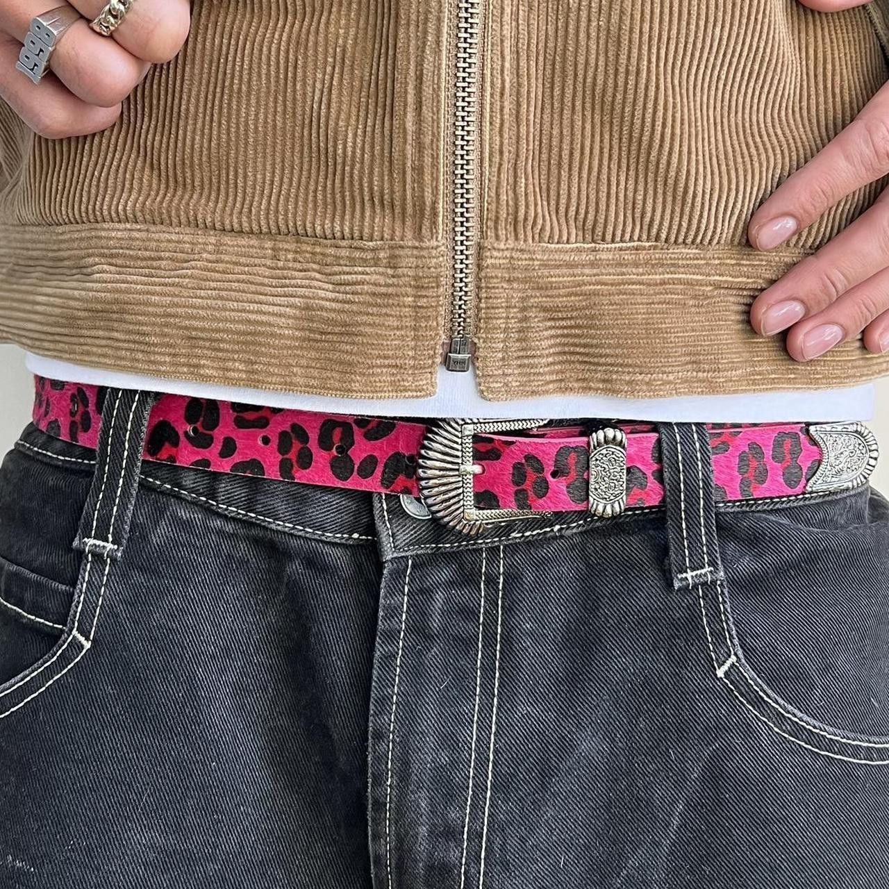 Japanese Brand y2k style pink cheetah fur american western design belt Size ONE SIZE - 5 Thumbnail