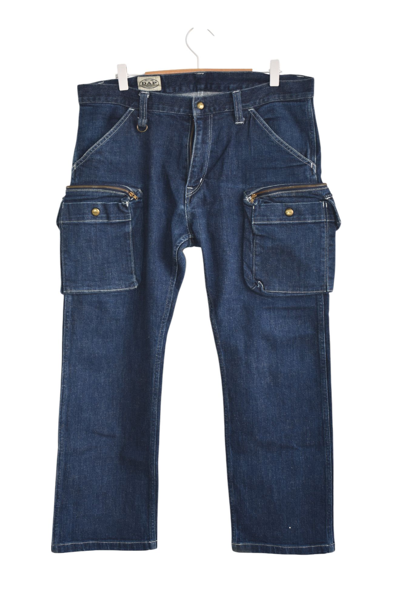 Japanese Brand × Vintage Union Made Cargo Jeans Big Pocket Rare! W34 Size US 34 / EU 50 - 1 Thumbnail