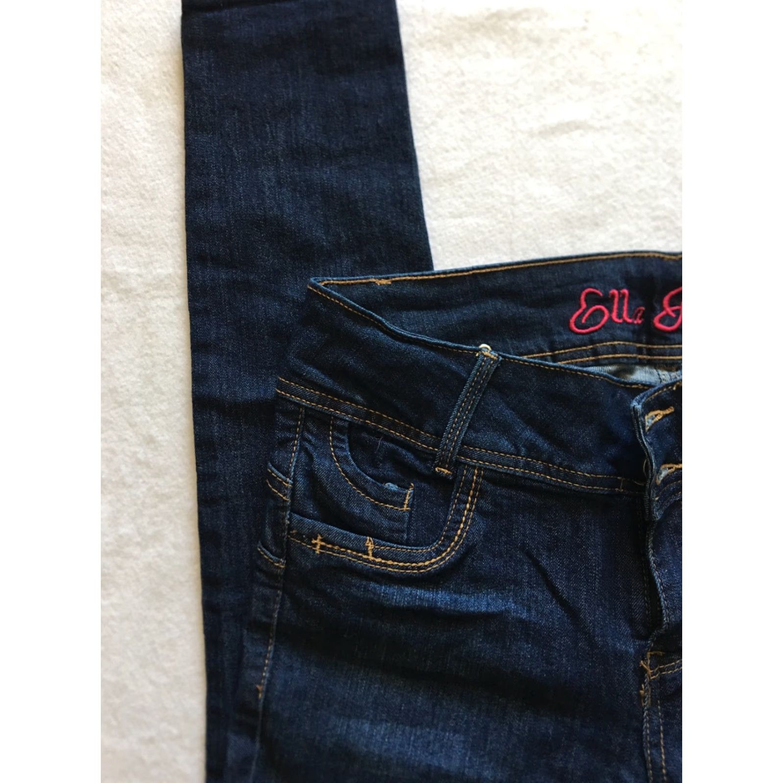 Vintage Ella Jeans Jeans Women’s Size 5 High Waist Dark Wash Slim Ankle 5 Pocket Blue Cotton Blend Denim Womens Size 26" / US 2 / IT 38 - 5 Thumbnail