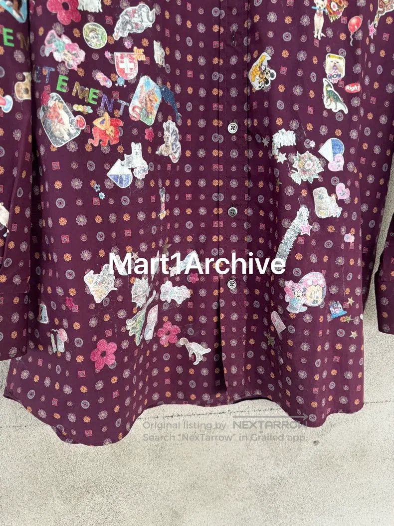 Vetements VETEMENTS Purple cashew flower sticker shirt Size US XS / EU 42 / 0 - 5 Thumbnail