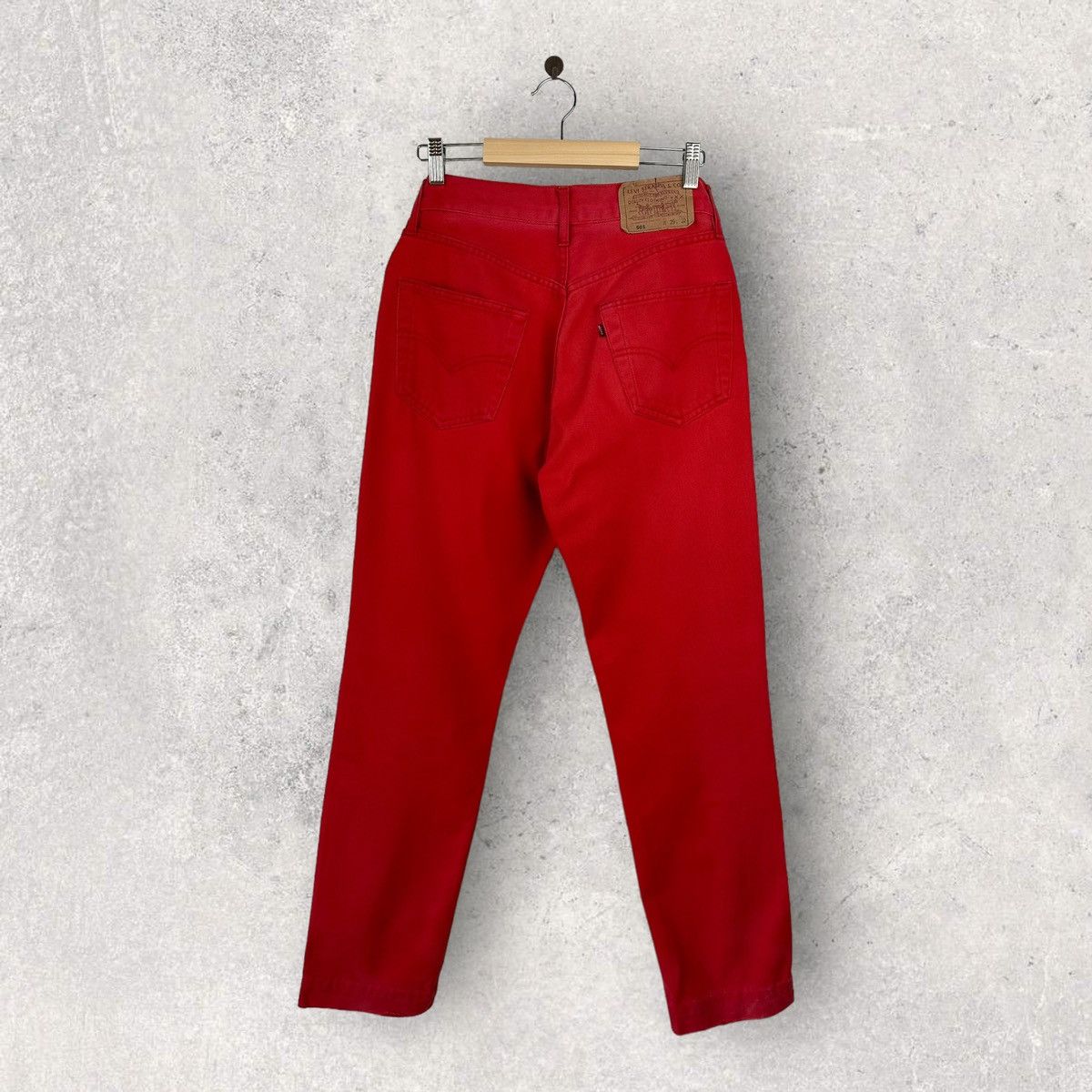 Levi's made in USA 🇺🇸 LEVIS 501 Vintage Red Denim Pants Size US 29 - 2 Thumbnail