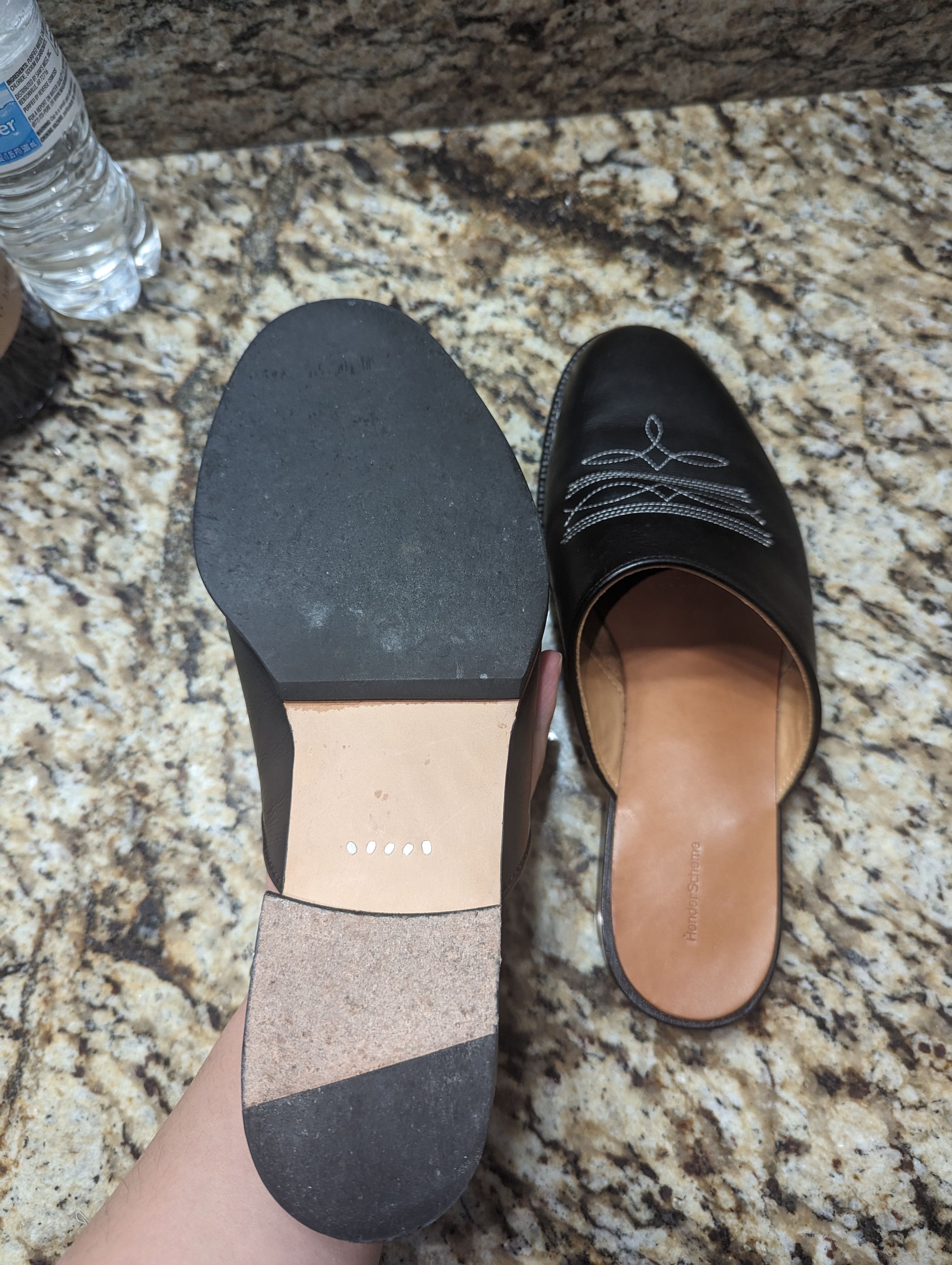 靴 hender scheme hand mesh mule 2 Hender Scheme Commando Mules Selling because I | Depop