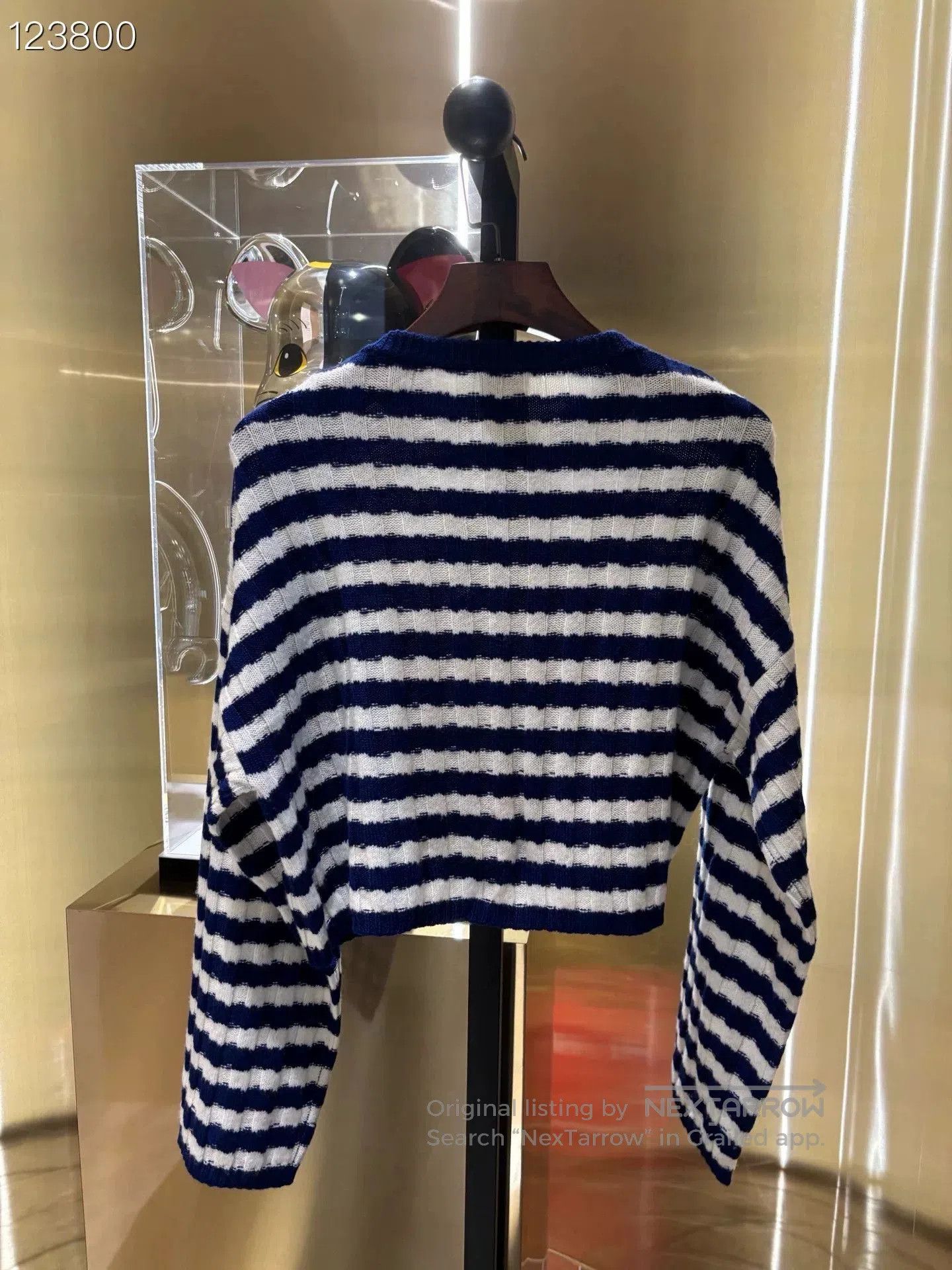 Balmain Balmain Red Heart Blue White Stripe Cashmere Top. Size S / US 4 / IT 40 - 2 Thumbnail