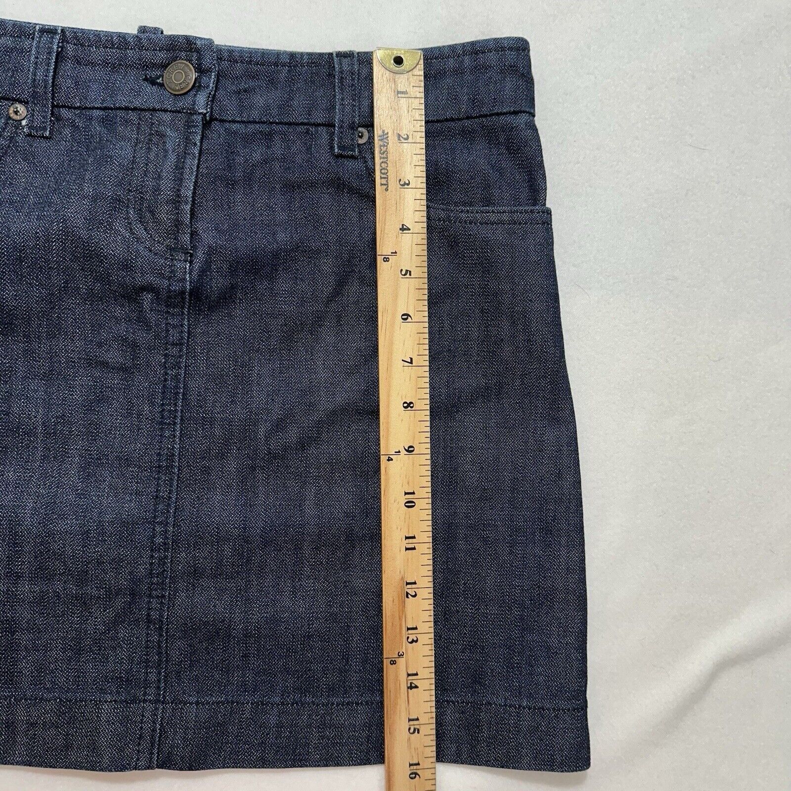 J.Crew J. Crew 29 Denim Pencil Mini Skirt Blue Jean Cotton Size 29" - 13 Thumbnail
