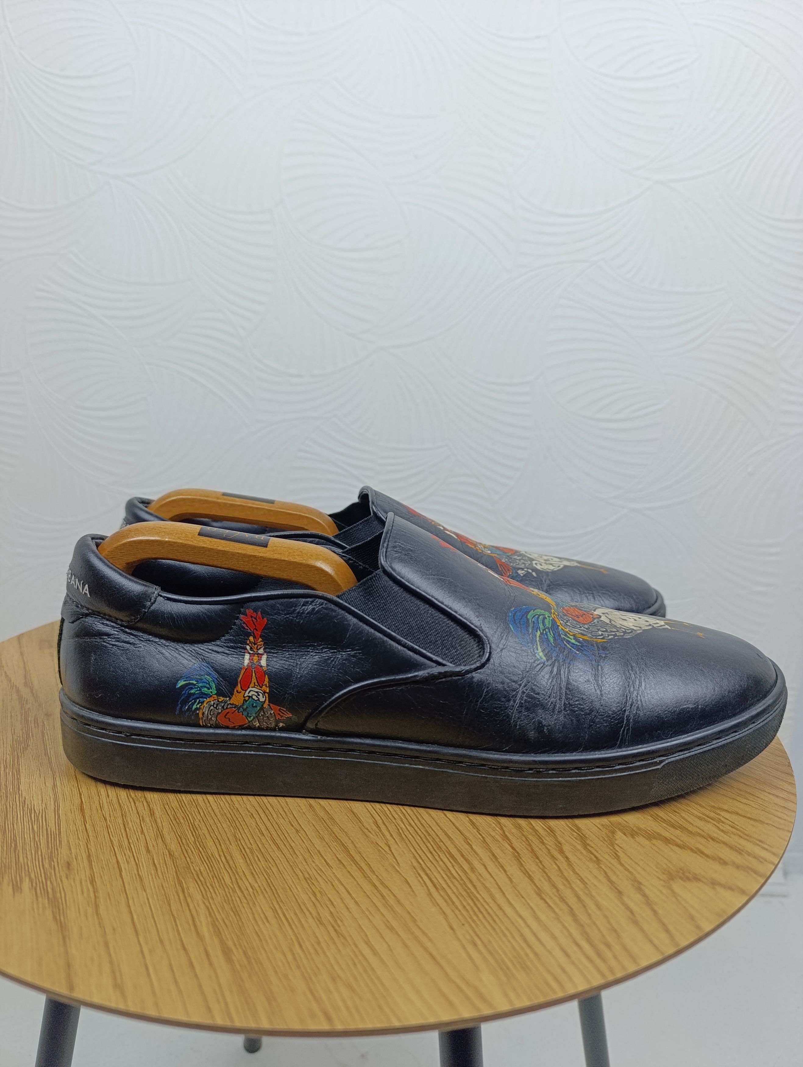Dolce & Gabbana DOLCE GABBANA COCKEREL PRINT LEATHER SLIP-ON Size US 8 / EU 41 - 7 Thumbnail