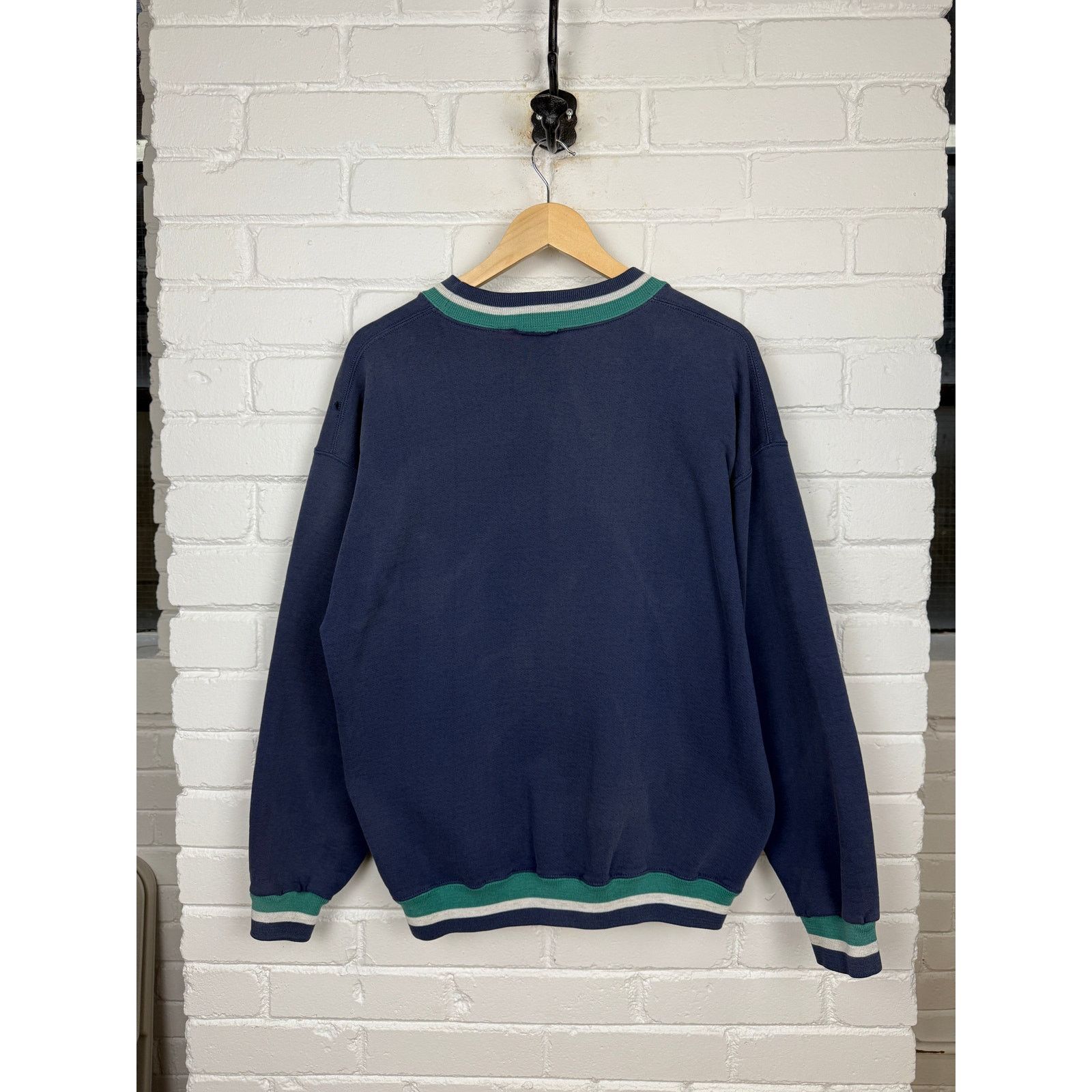 Vintage Vintage 90s Blank Striped Cuffs Navy Blue Size XL Size US XL / EU 56 / 4 - 2 Thumbnail