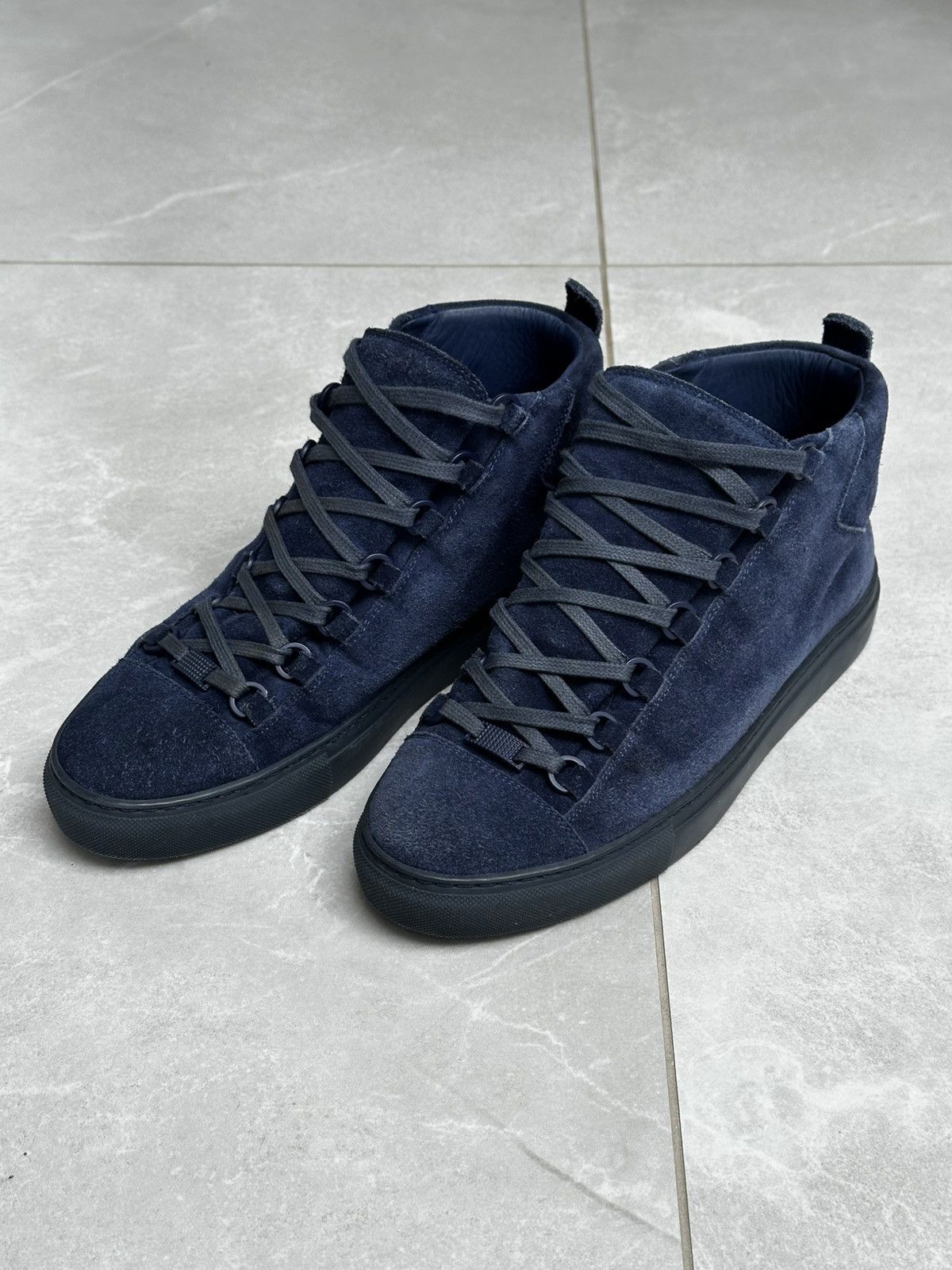 Balenciaga Balenciaga Arena High Dark Blue / Navy Suede Leather 40 EU Size US 8.5 / EU 41-42 - 1 Thumbnail