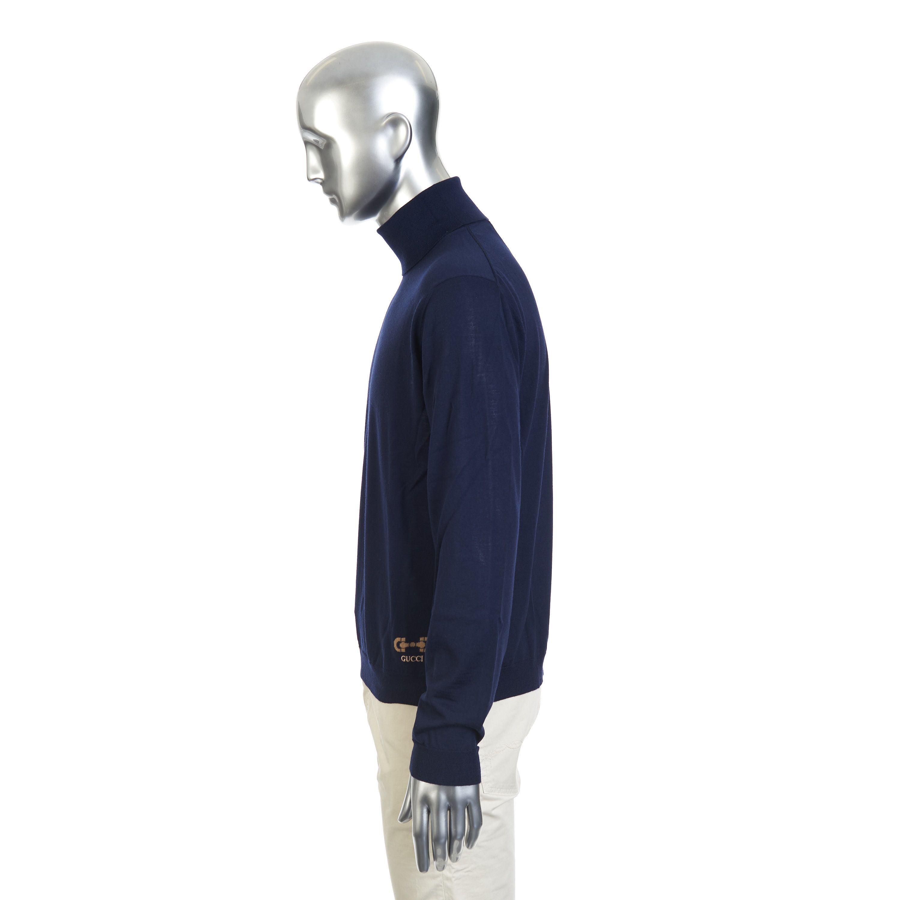 Gucci Turtleneck Sweater In Cashmere With Horsebit Logo Embroidery Size US XL / EU 56 / 4 - 4 Thumbnail