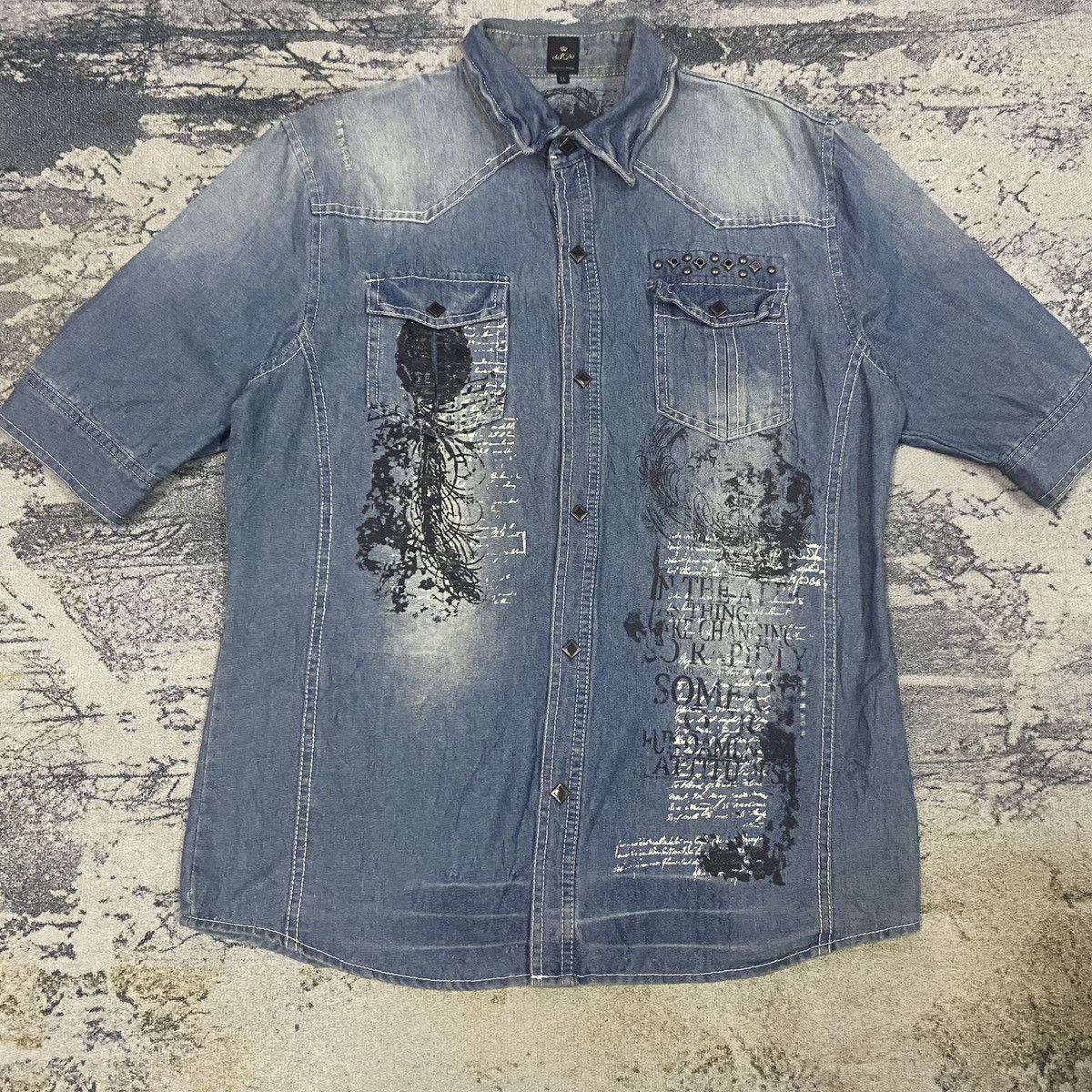 Japanese Brand × Vintage × semanticdesign Vintage Sematic Design Printed Punk Style Button Up Size US M / EU 48-50 / 2 - 2 Thumbnail