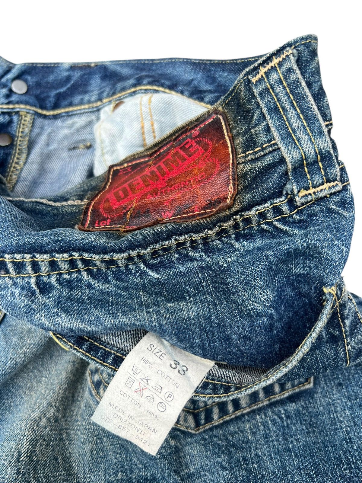 Denime RARE! Vintage DENIME ORIZZONTI Aging Denim Selvedge Jeans Size US 31 - 22 Thumbnail