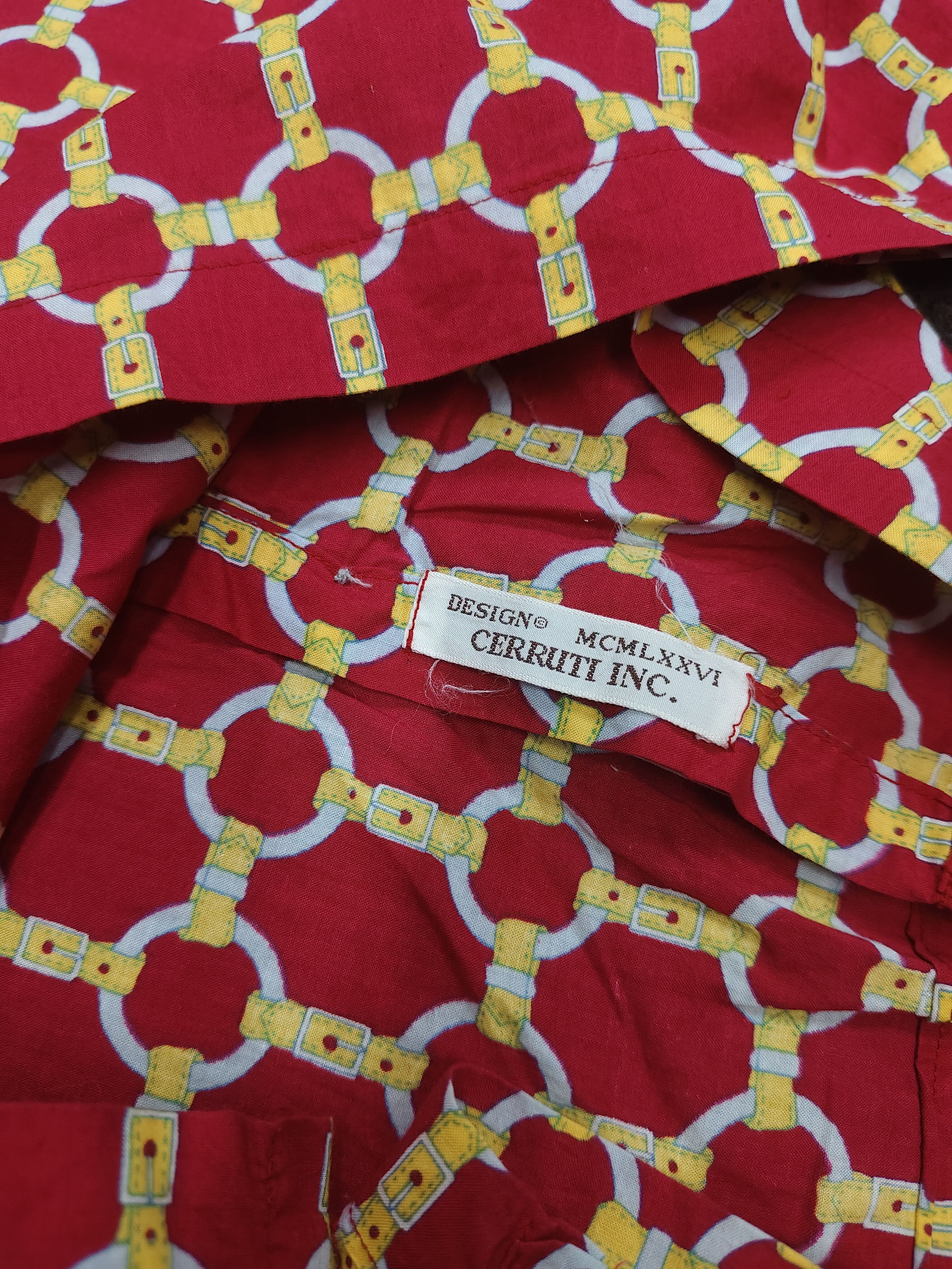 Cerruti 1881 90s Cerruti 1881- Clain Belt Pattern Short Shirt Size US S / EU 44-46 / 1 - 6 Thumbnail