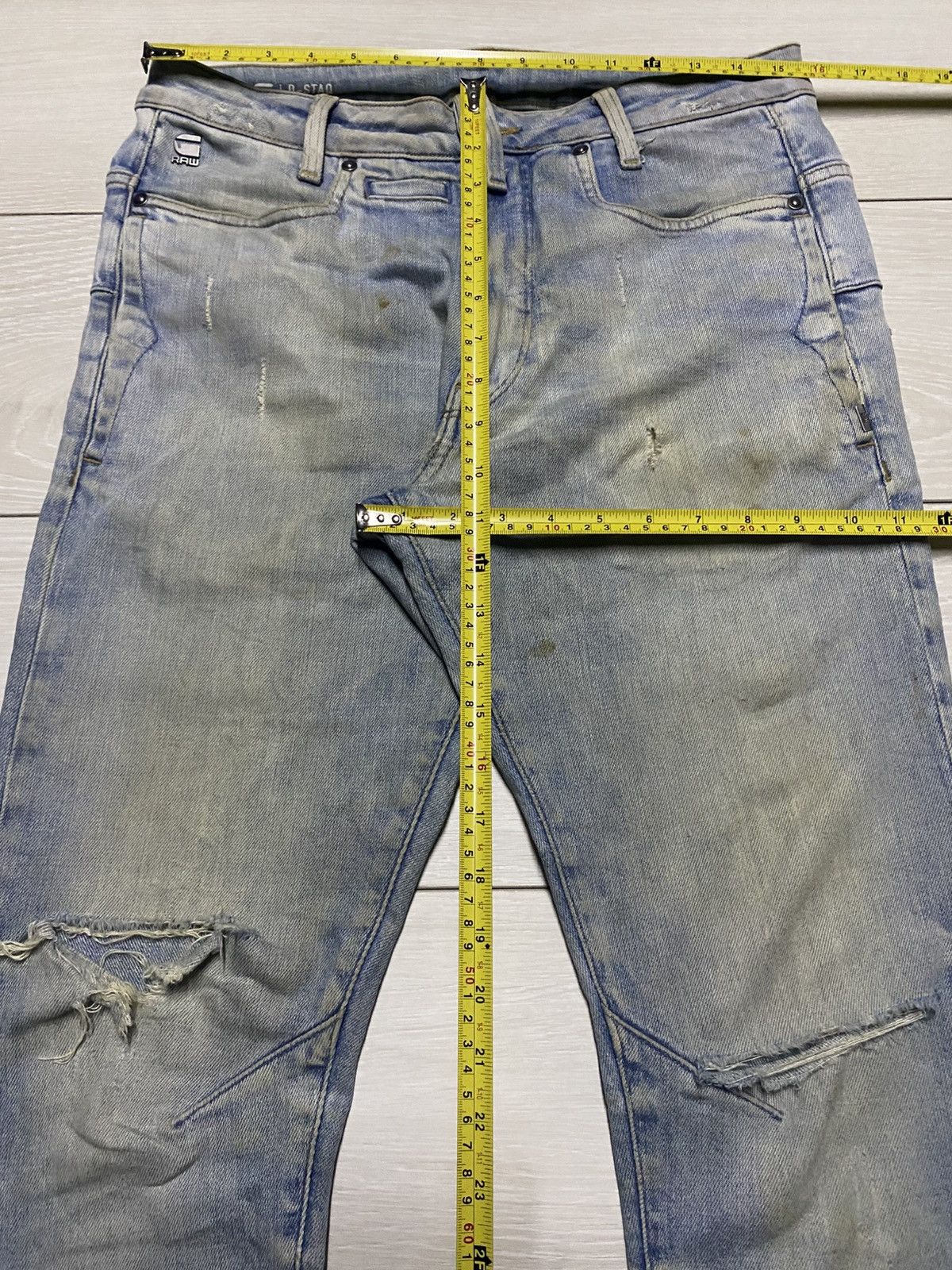 Raw State G Star Raw Multi Pocket Dirty Distressed Skinny Jeans Size US 31 - 18 Thumbnail