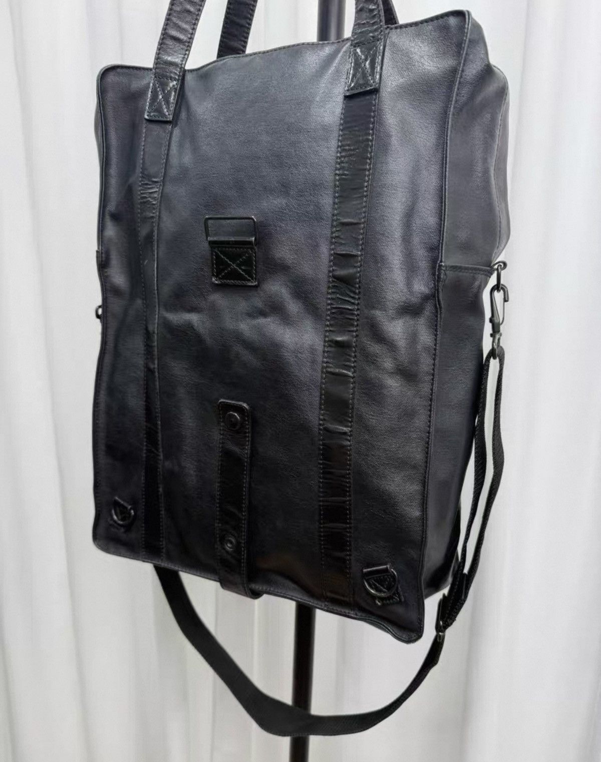 Yohji Yamamoto Yohji Yamamoto Y's for Men Waxed Canvas Tote / Shoulder Bag Size ONE SIZE - 6 Thumbnail