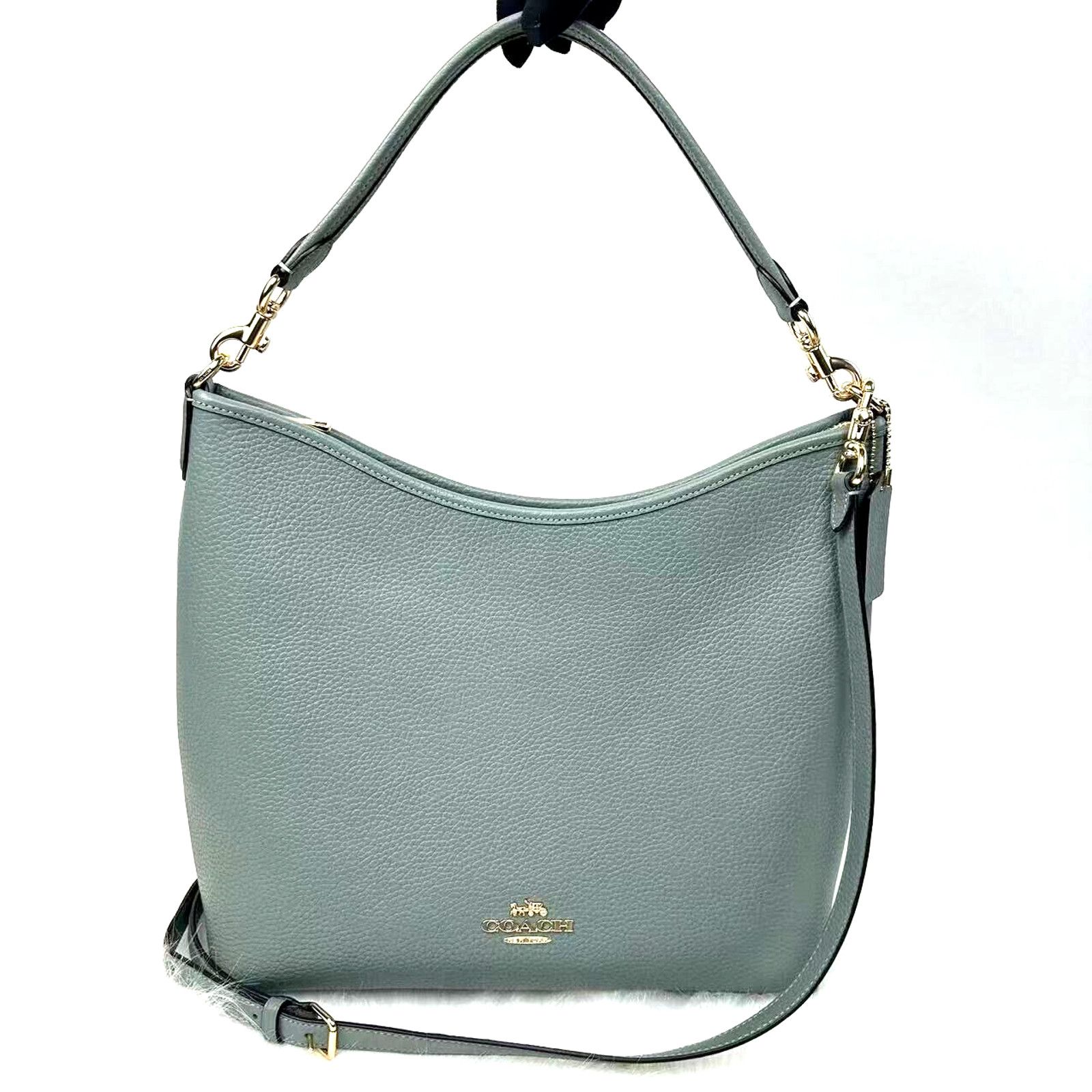 Coach Laurel Large Shoulder Bag Sage Soft Pebble Leather NWT in Green, Women's