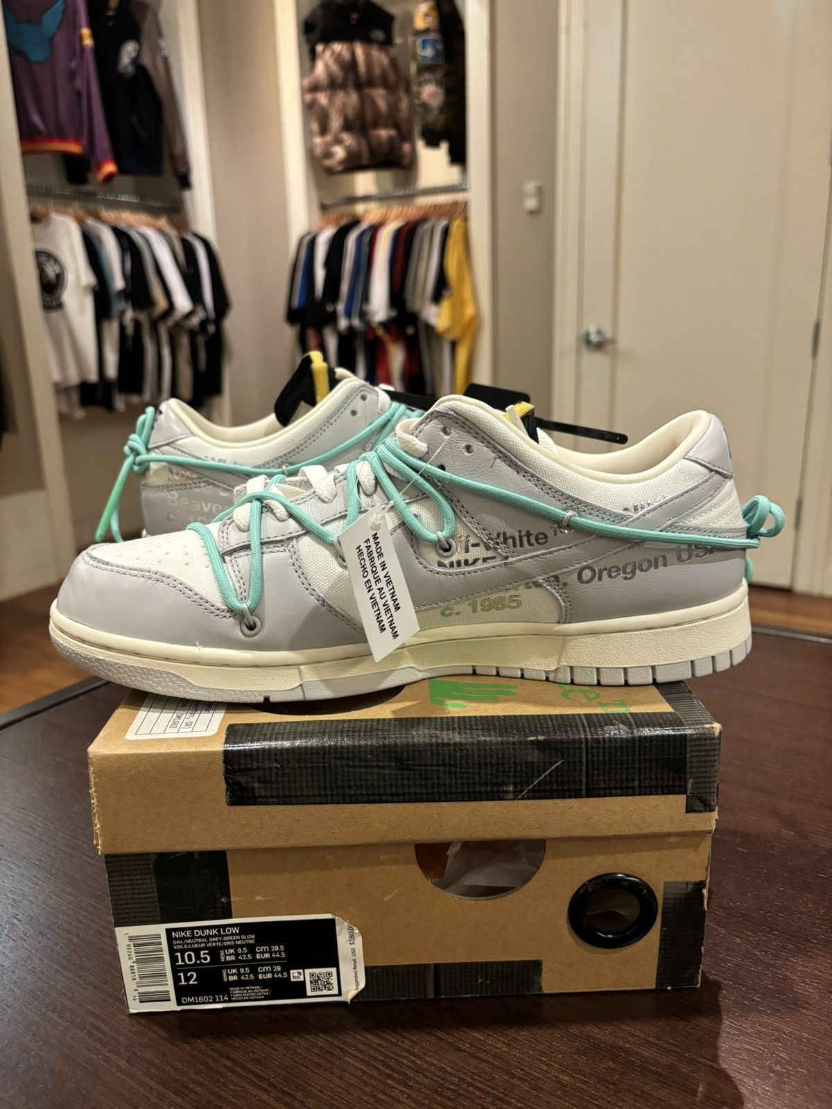 Nike × Off-White Nike Dunk Low Off-White Lot 4 Size US 10.5 / EU 43-44 - 3 Thumbnail