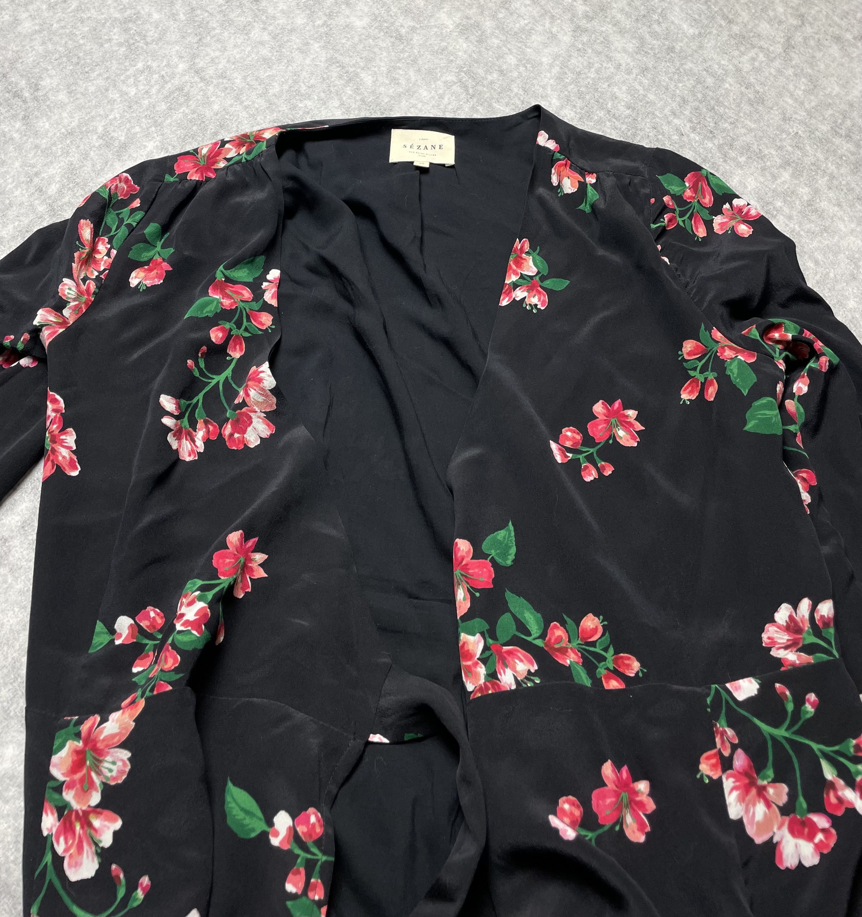 Sezane Sezane Elsa Silk Bouquet Print Floral Mini Dress EU 38 Size S / US 4 / IT 40 - 8 Thumbnail
