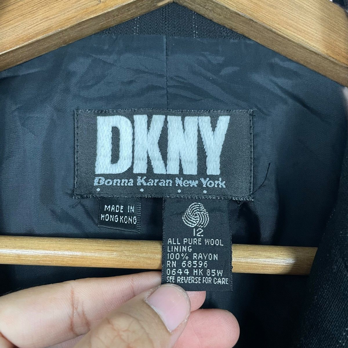 DKNY DKNY Stripe Double Breasted Wool Jacket Size XL / US 12-14 / IT 48-50 - 15 Thumbnail