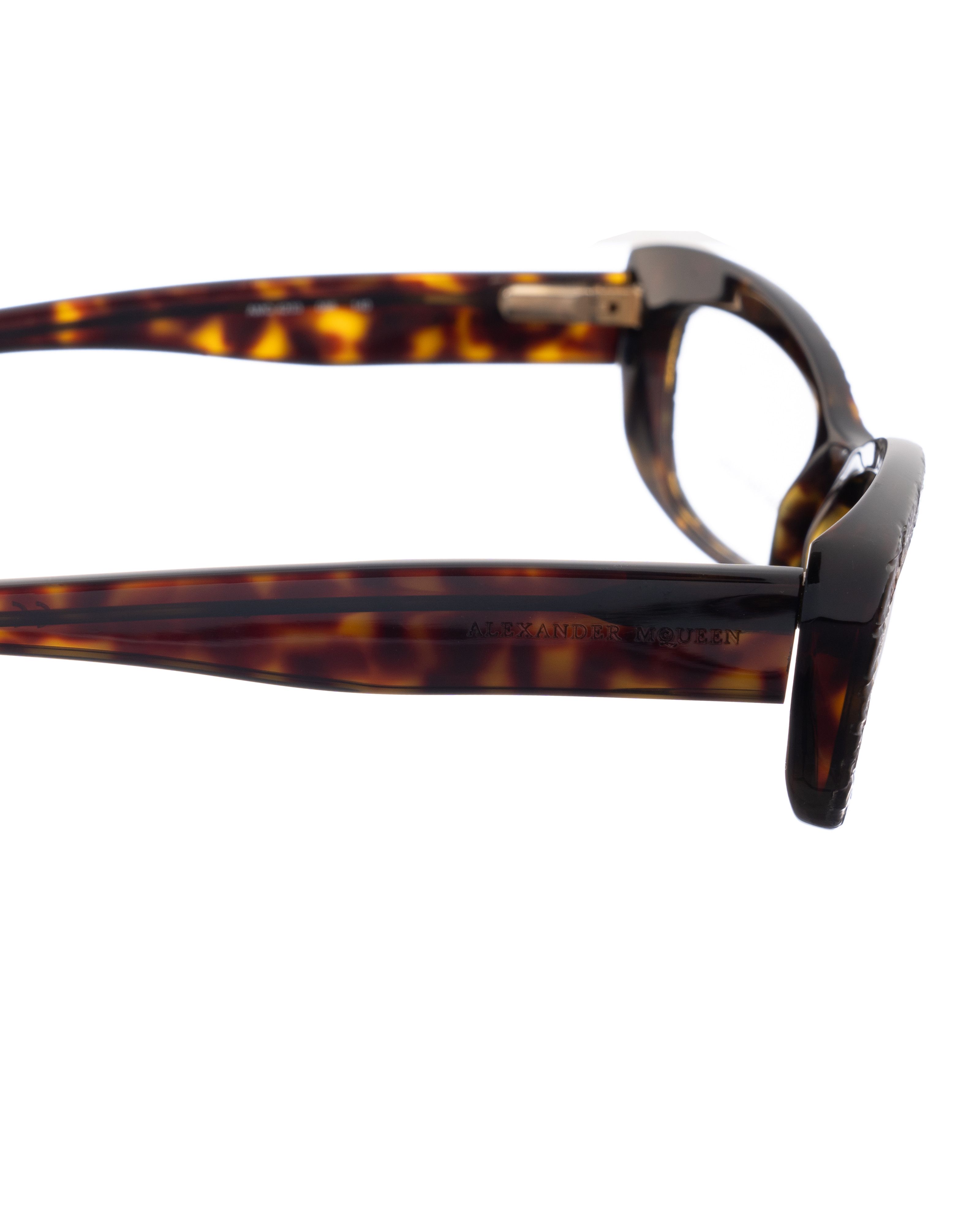 Alexander McQueen Alexander McQueen 90s Havana Crocodile Cat-Eye Glasses Size ONE SIZE - 3 Thumbnail