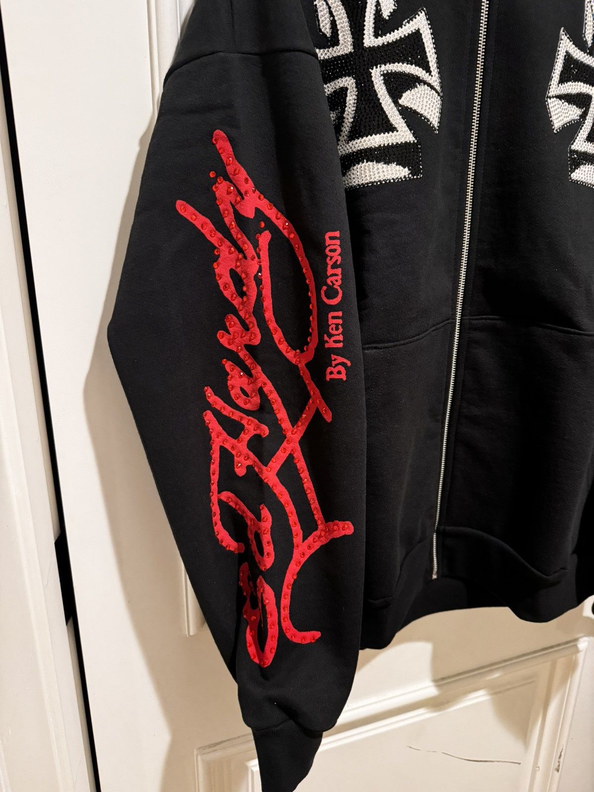 carson Ed Hardy Ken Carson XMan Black Zip Hoodie