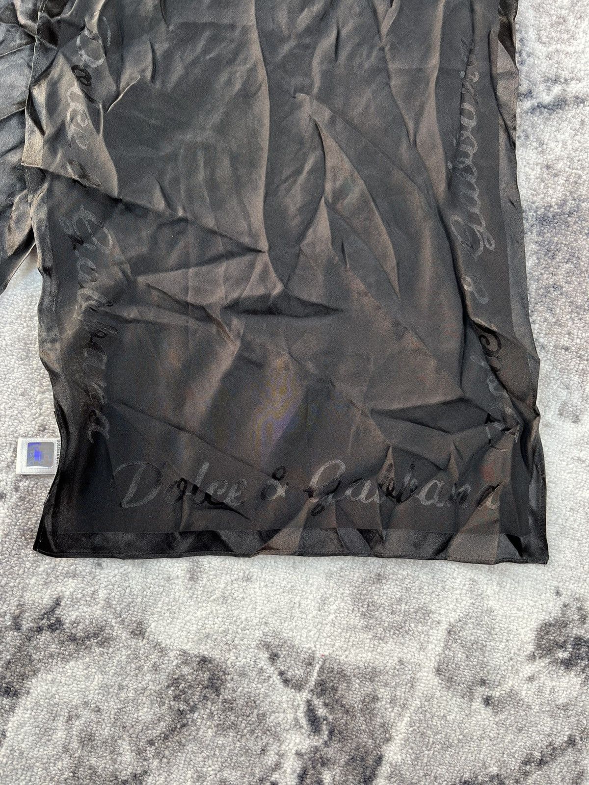 Dolce & Gabbana Dolce & Gabbana Script Logo Scarf Black Rare Y2K Size ONE SIZE - 2 Thumbnail