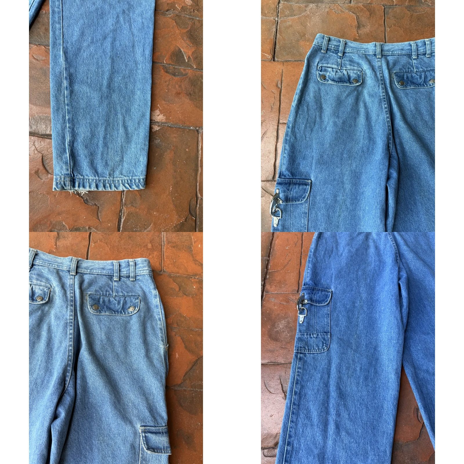 Vintage VINTAGE Kansas Jeans Cargo Baggy Distressed 90s Y2K Mens 36x33 Blue Cotton Straight Relaxed Cargo Pocket 33 Inseam Mens Size US 36 / EU 52 - 8 Thumbnail