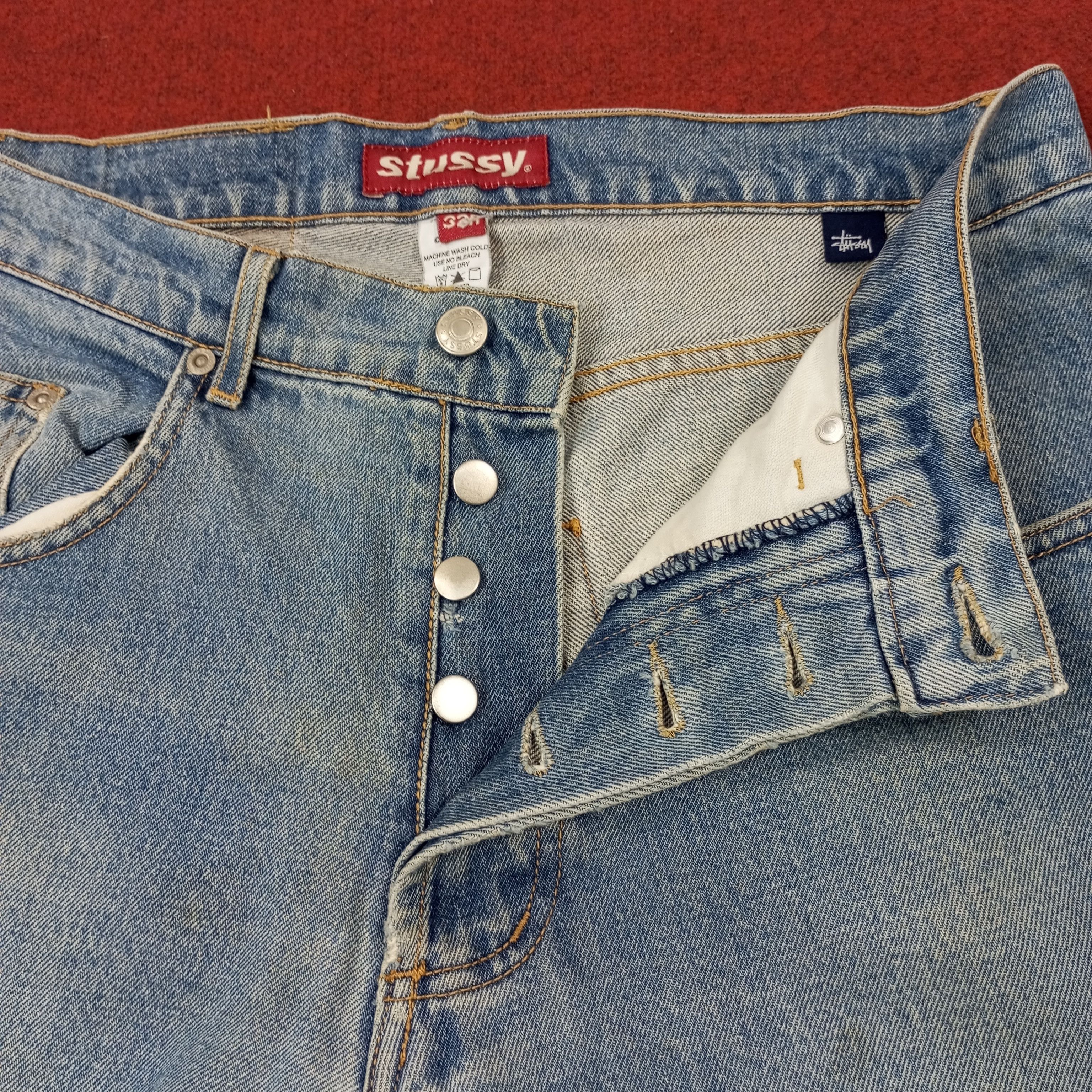 Stussy × Vintage Stussy Made In USA Streetwear Custom Art Jeans c217n28 Size US 32 / EU 48 - 12 Thumbnail