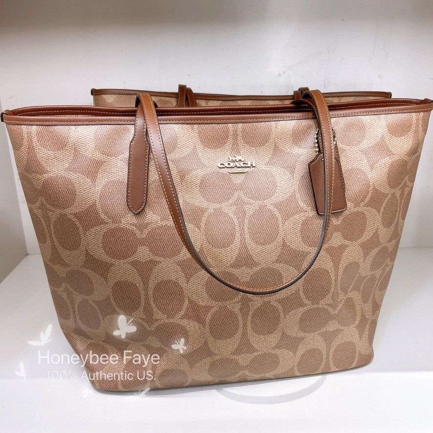 Coach Large City Tote Bag In Maxi Signature Canvas CCD66 Size ONE SIZE - 2 Thumbnail