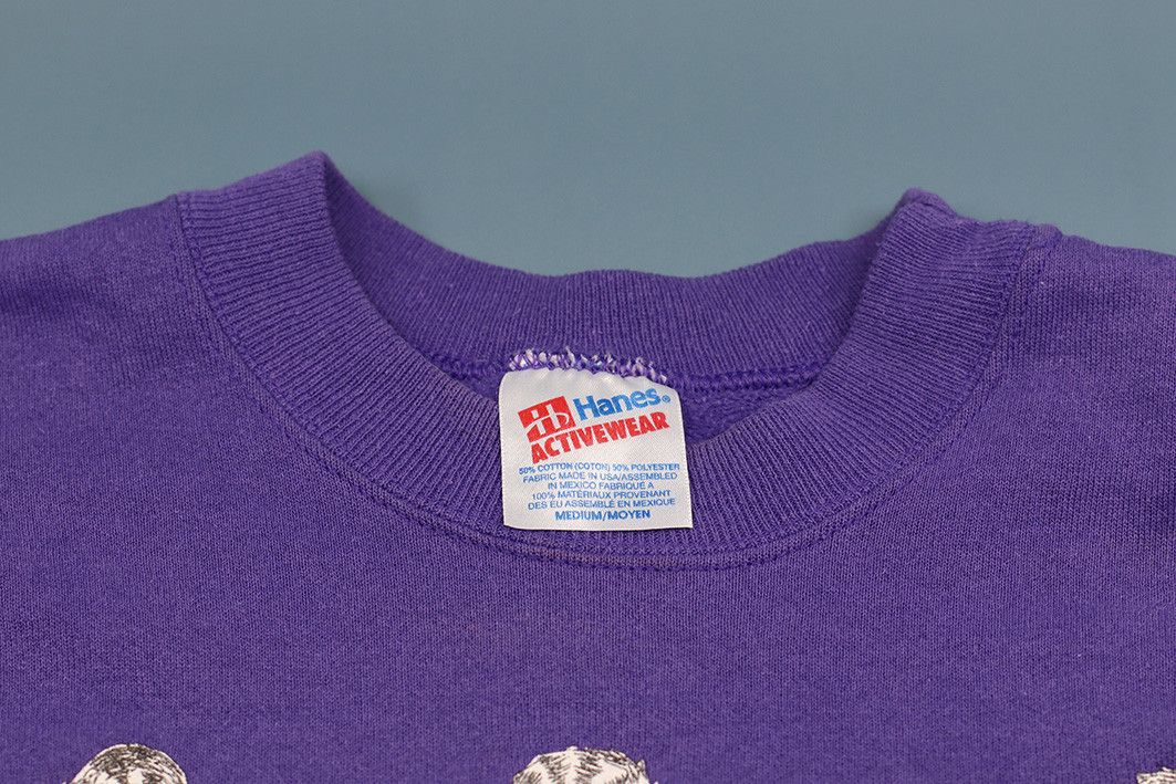 Hanes × Vintage Vintage 90s Cat Sweatshirt – Hanes Purple Crewneck Size M / US 6-8 / IT 42-44 - 3 Thumbnail