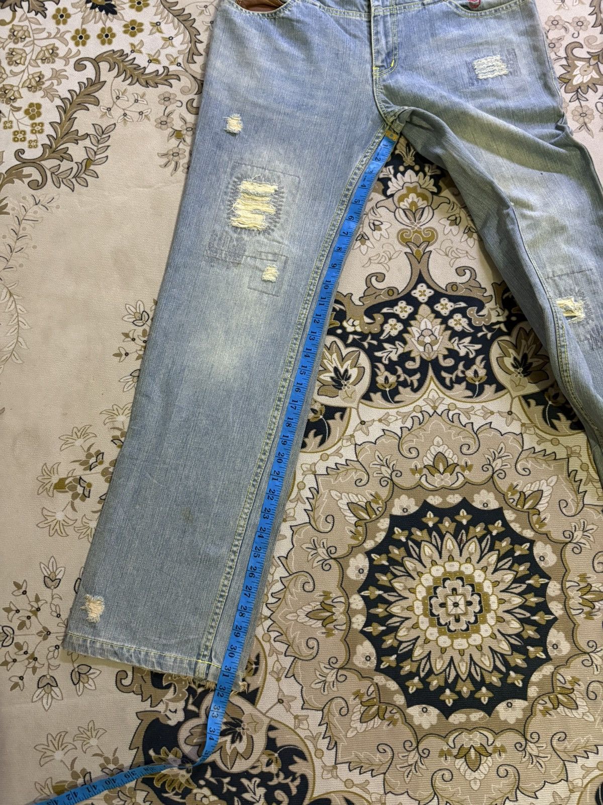 Gotcha × Vintage Vintage Japanese Brand Gotcha Back Side Leather Pocket Denim Size US 31 - 21 Thumbnail