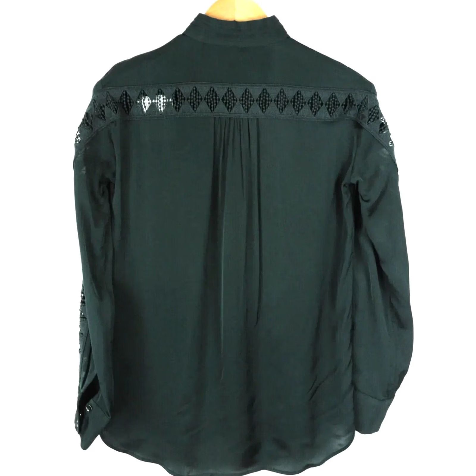 Sandro Sandro Blouse Women XS Green Button Top Size XS / US 0-2 / IT 36-38 - 3 Thumbnail