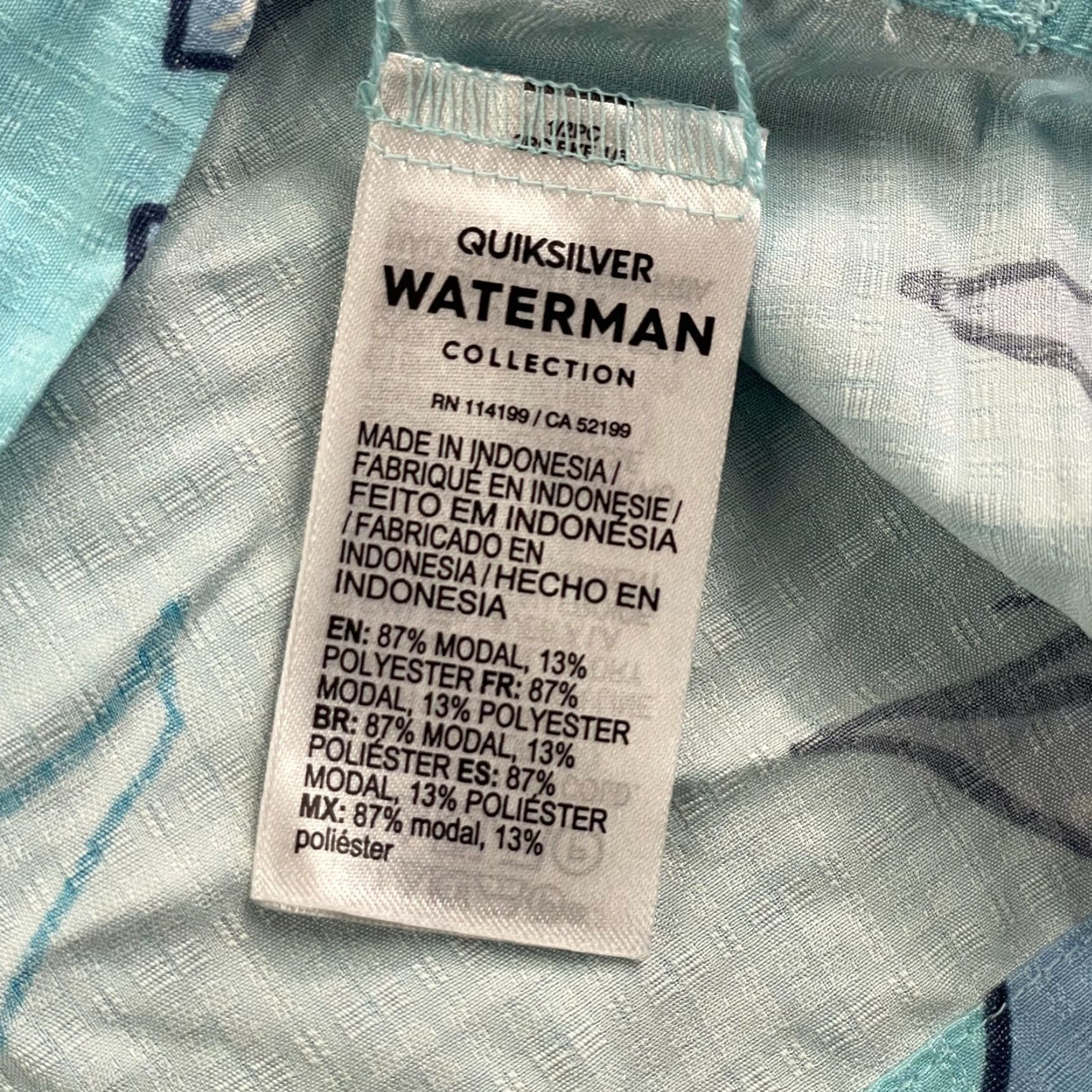 Quiksilver Quiksilver Waterman Shirt Men 2XL Blue Floral Hawaiian Short Sleeve NWOT Button-Up Collared Beach Tropical Surf Casual Mens Size US XXL / EU 58 / 5 - 7 Thumbnail