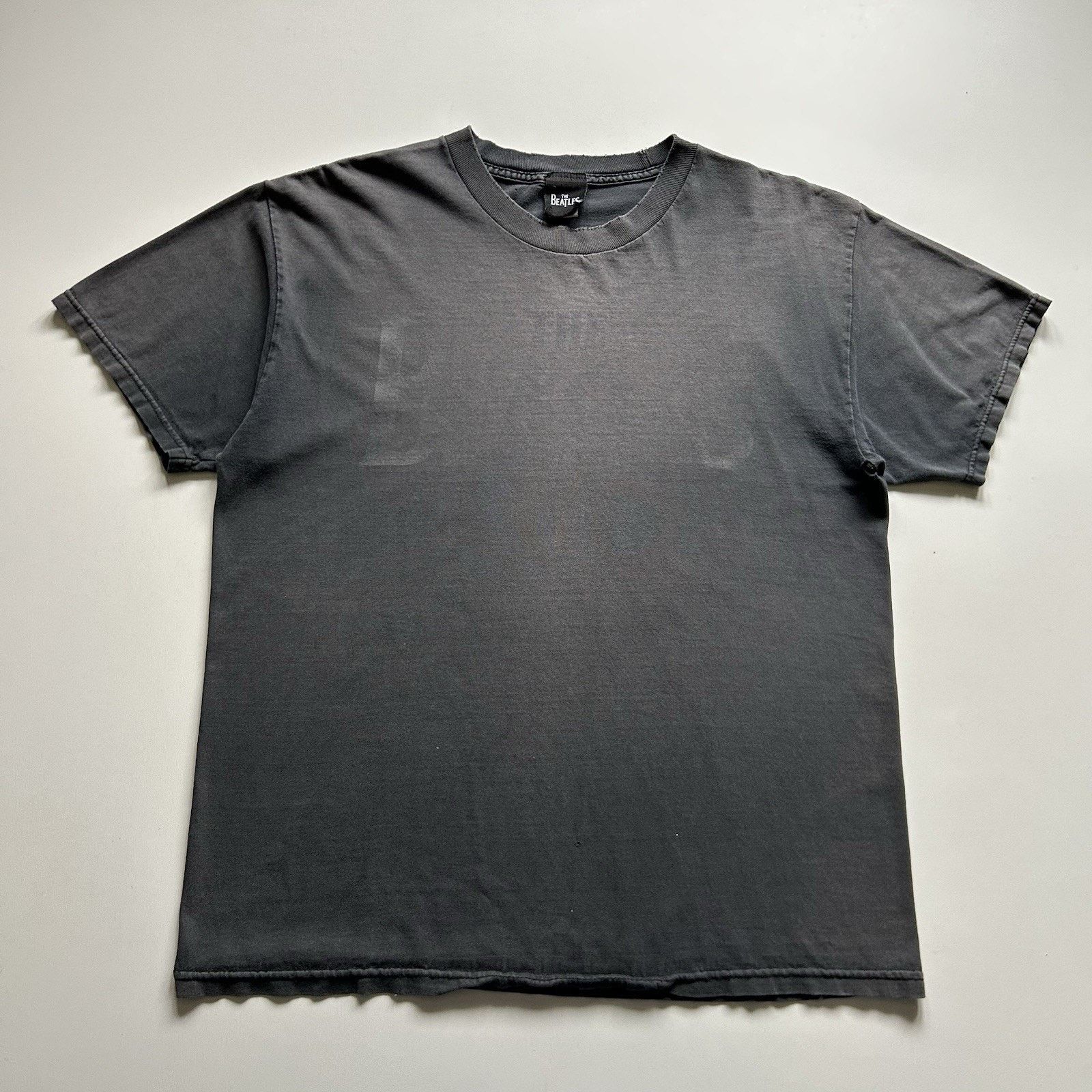 Vintage Sun Faded Black Blank T Shirt Large Y2K The Beatles