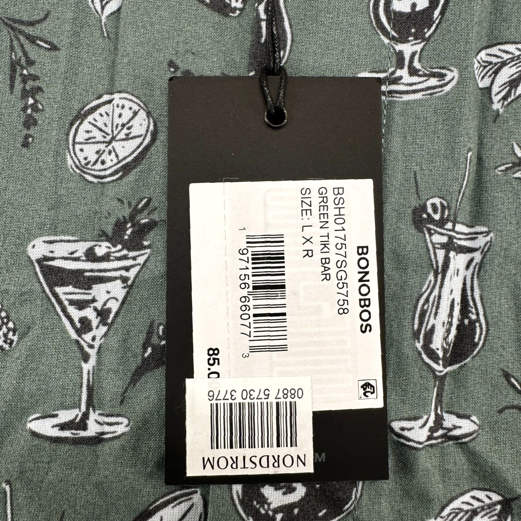 Bonobos Bonobos Shirt Mens L Green Button Up Short Sleeve Riviera Cocktail Tiki Bar Slim Size US L / EU 52-54 / 3 - 4 Thumbnail