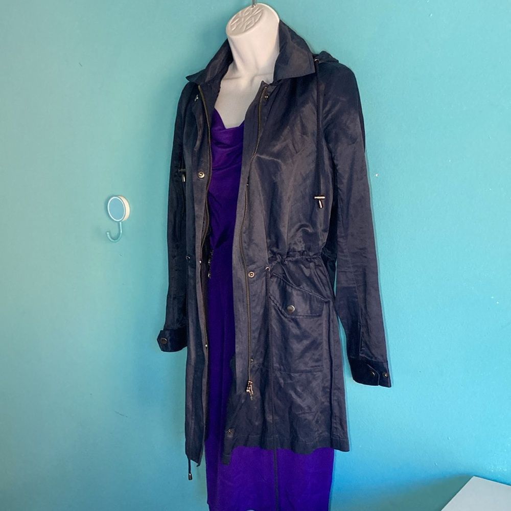 Joie Joie Eisner Utility Jacket XS Navy Blue Hip Length Trench Co Size XS / US 0-2 / IT 36-38 - 2 Thumbnail