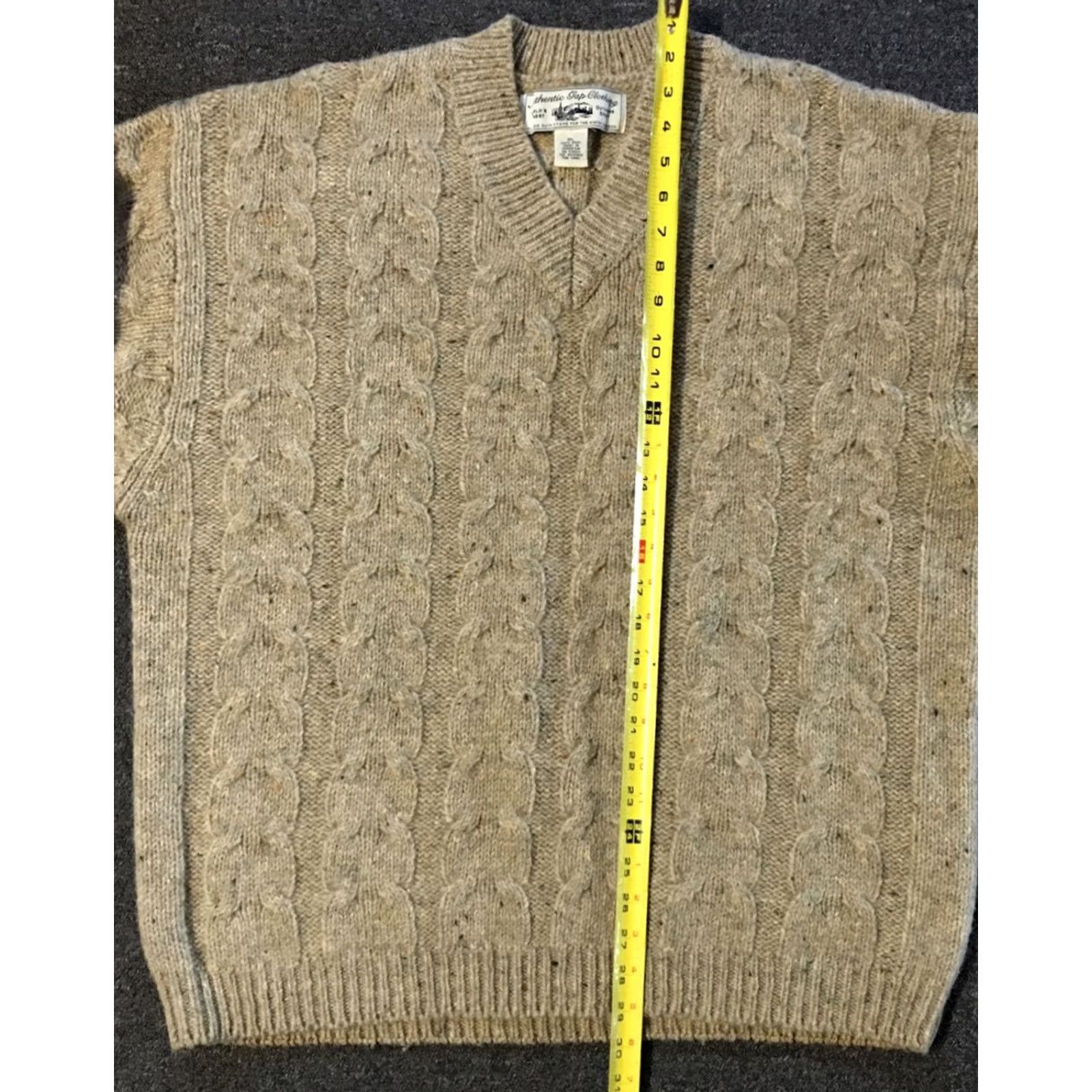 Gap VINTAGE Gap Knit 100% Wool V-Neck Sweater XL Beige Men Knit Wool 90s Nordic Fair Isle Ski Snow Holiday Christmas Retro Size US XL / EU 56 / 4 - 5 Thumbnail