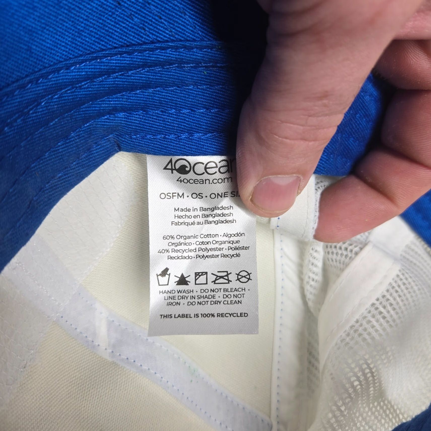 Vintage 4Ocean Hat Adjustable Baseball Cap Unisex Adults Blue with Oval Patch 4Ocean Logo 1990s/Forever Ocean Theme Size ONE SIZE - 7 Thumbnail