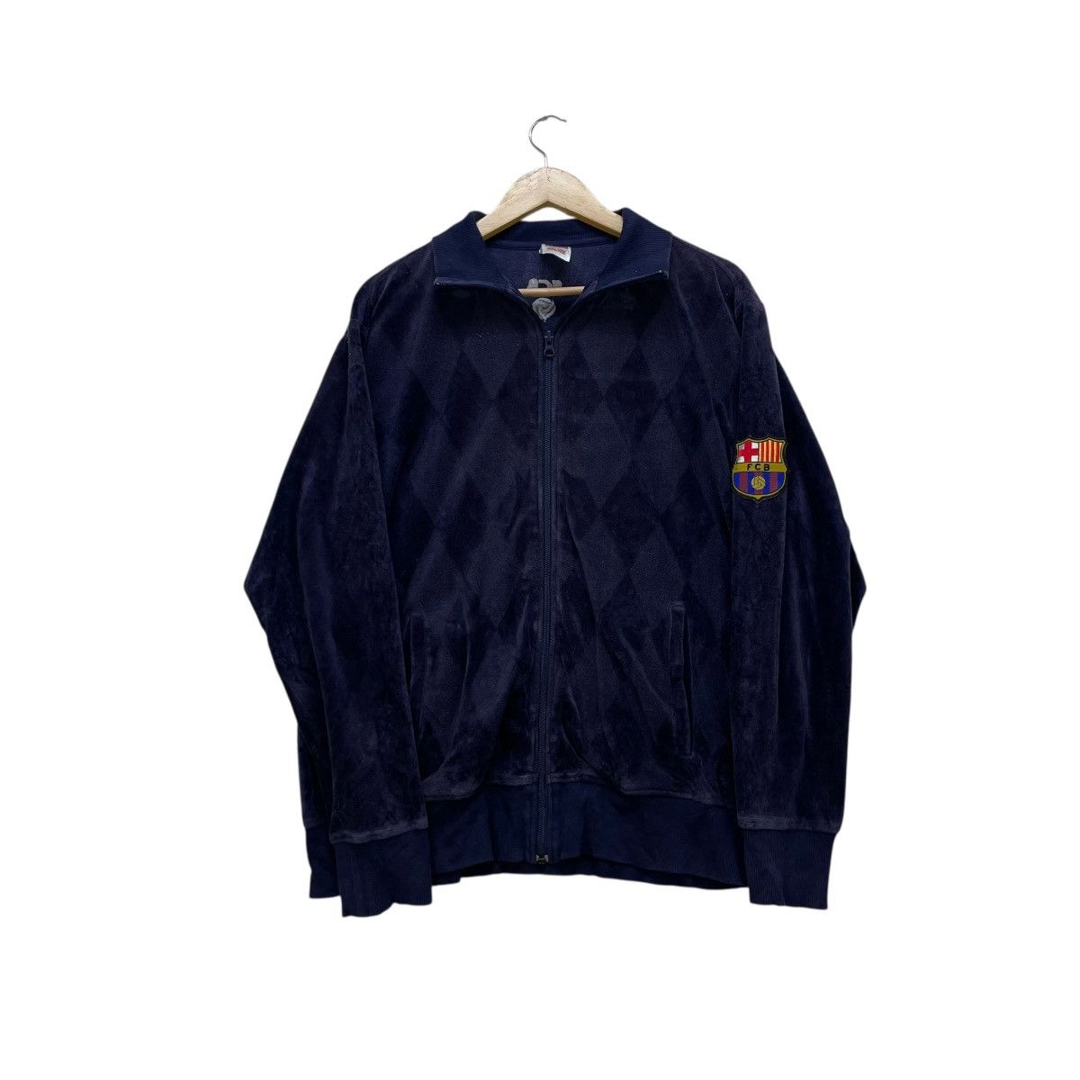 Vintage 💥Vintage FC Barcelona Velvet Zipper Up Jacket Size US M / EU 48-50 / 2 - 1 Thumbnail