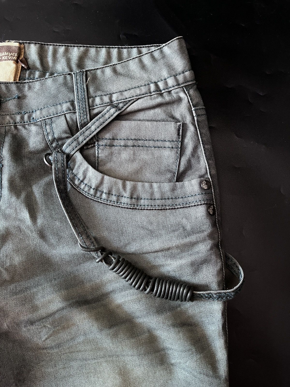 Japanese Brand Flared Samuel and Kevin green feded jeans Size US 30 / EU 46 - 7 Thumbnail