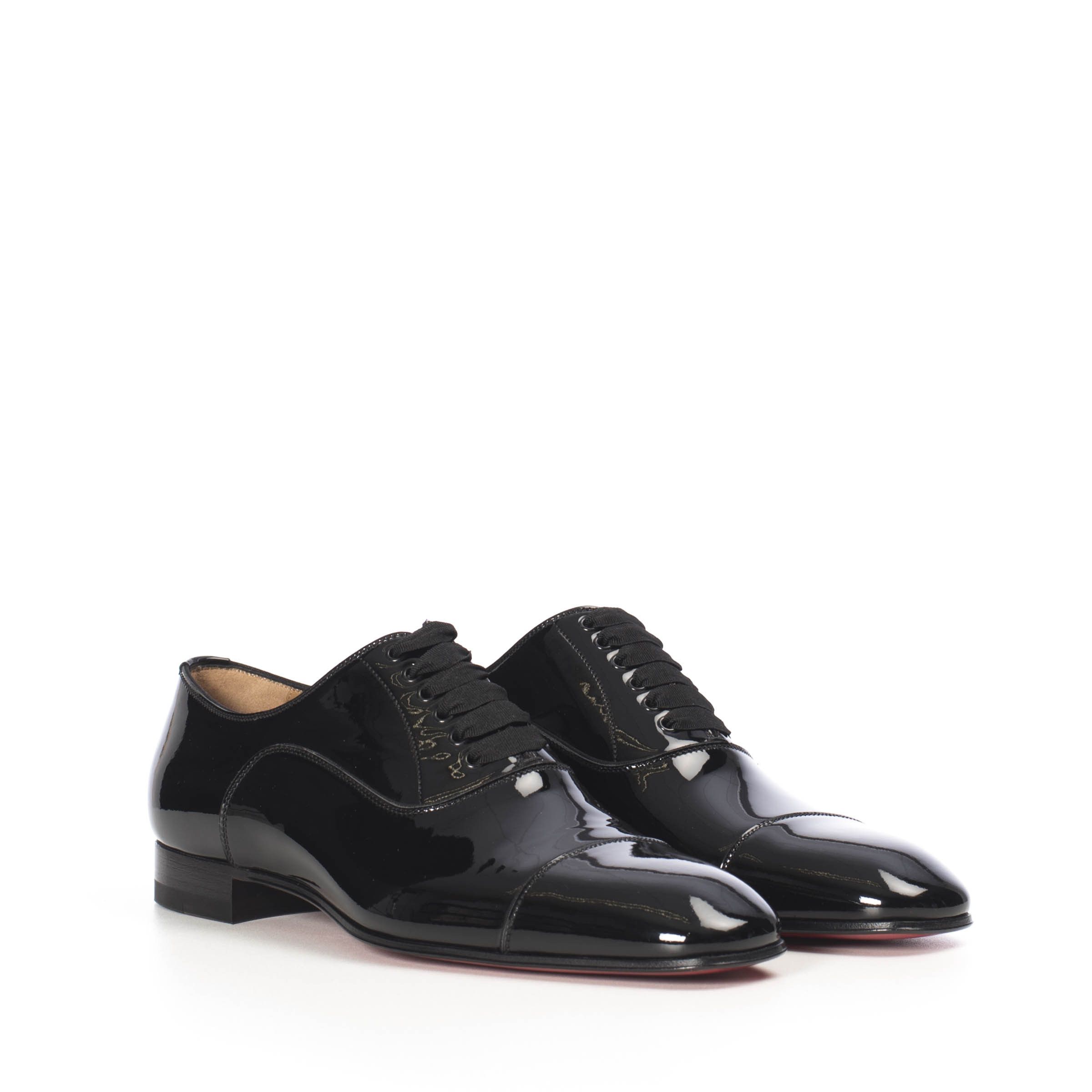 Christian Louboutin Black Patent Leather Greggo Oxford Shoes Size 40 Size US 7 / EU 40 - 1 Thumbnail