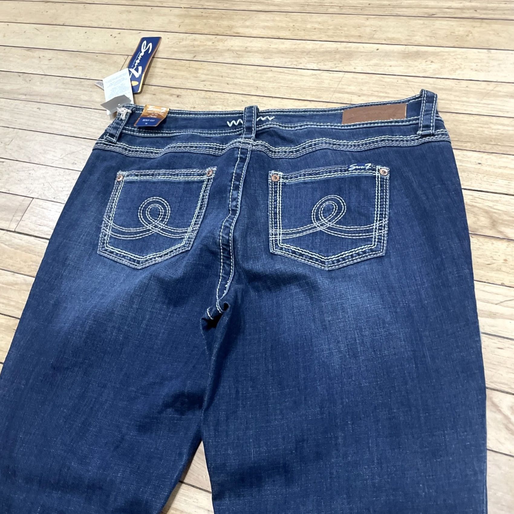 Vintage VINTAGE Seven 7 Jeans Bootcut Women 16 Western Thick Stitch Cowgirl Dark Wash 36x32 NEW Size 38" / US 16 / IT 52 - 4 Thumbnail