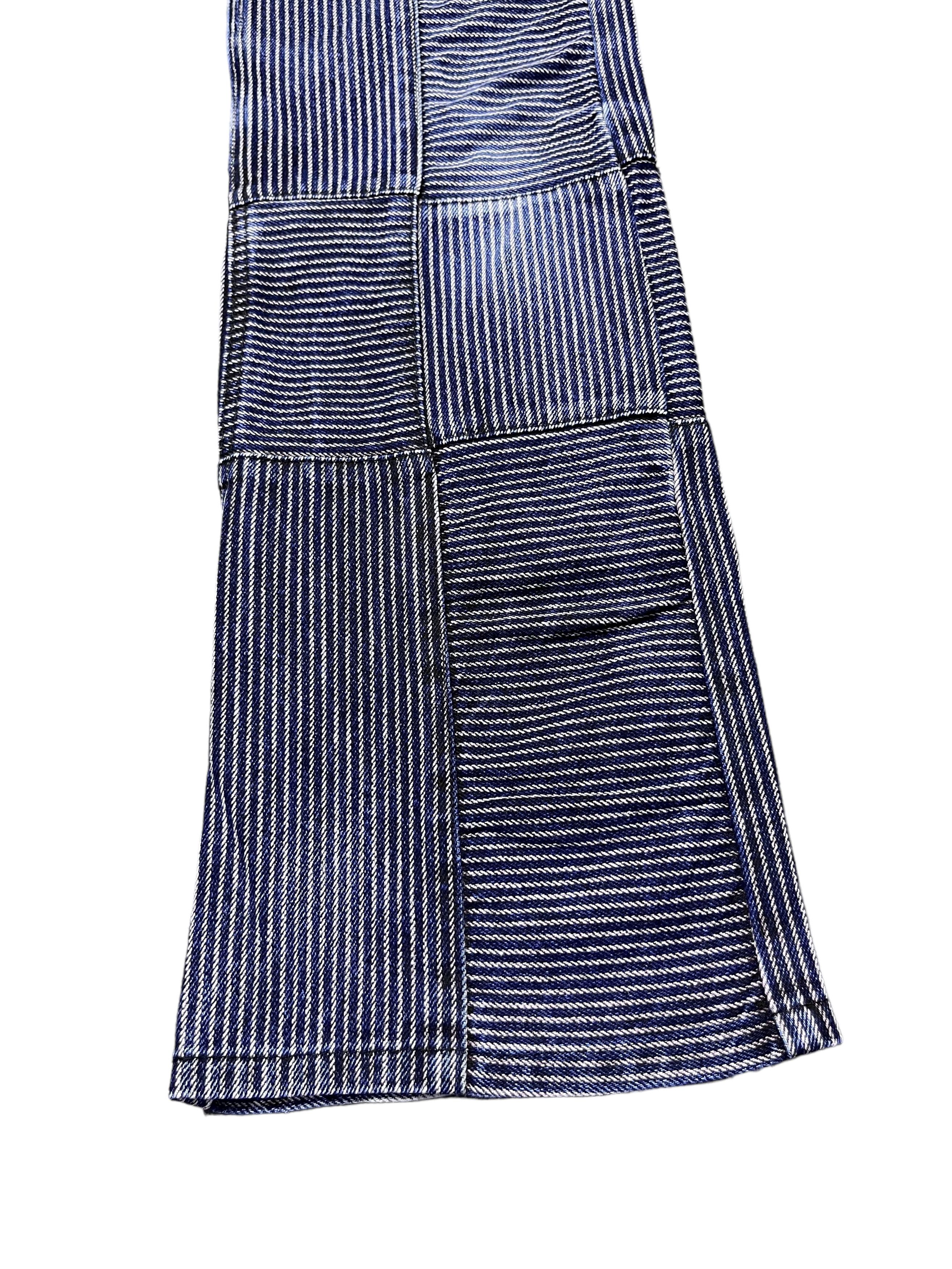 Japanese Brand RUPERT THE DIFFERENCE Hickory Stripes Patchwork Flare Denim Size 28" / US 6 / IT 42 - 9 Thumbnail