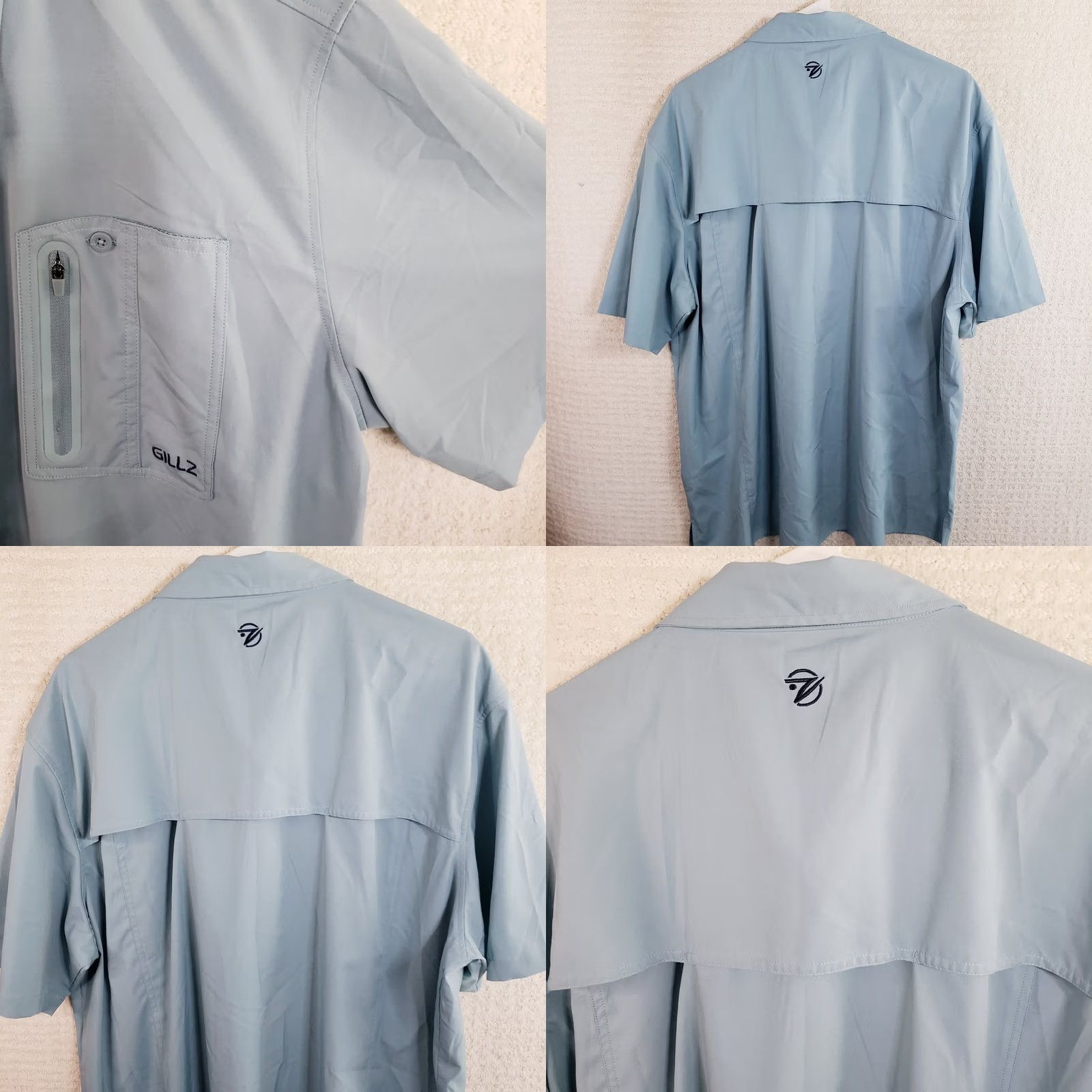 Vintage Gillz Performance Shirt Men XL Vented Short Sleeve Blue Button-Up Casual Fisherman Size US XL / EU 56 / 4 - 8 Thumbnail