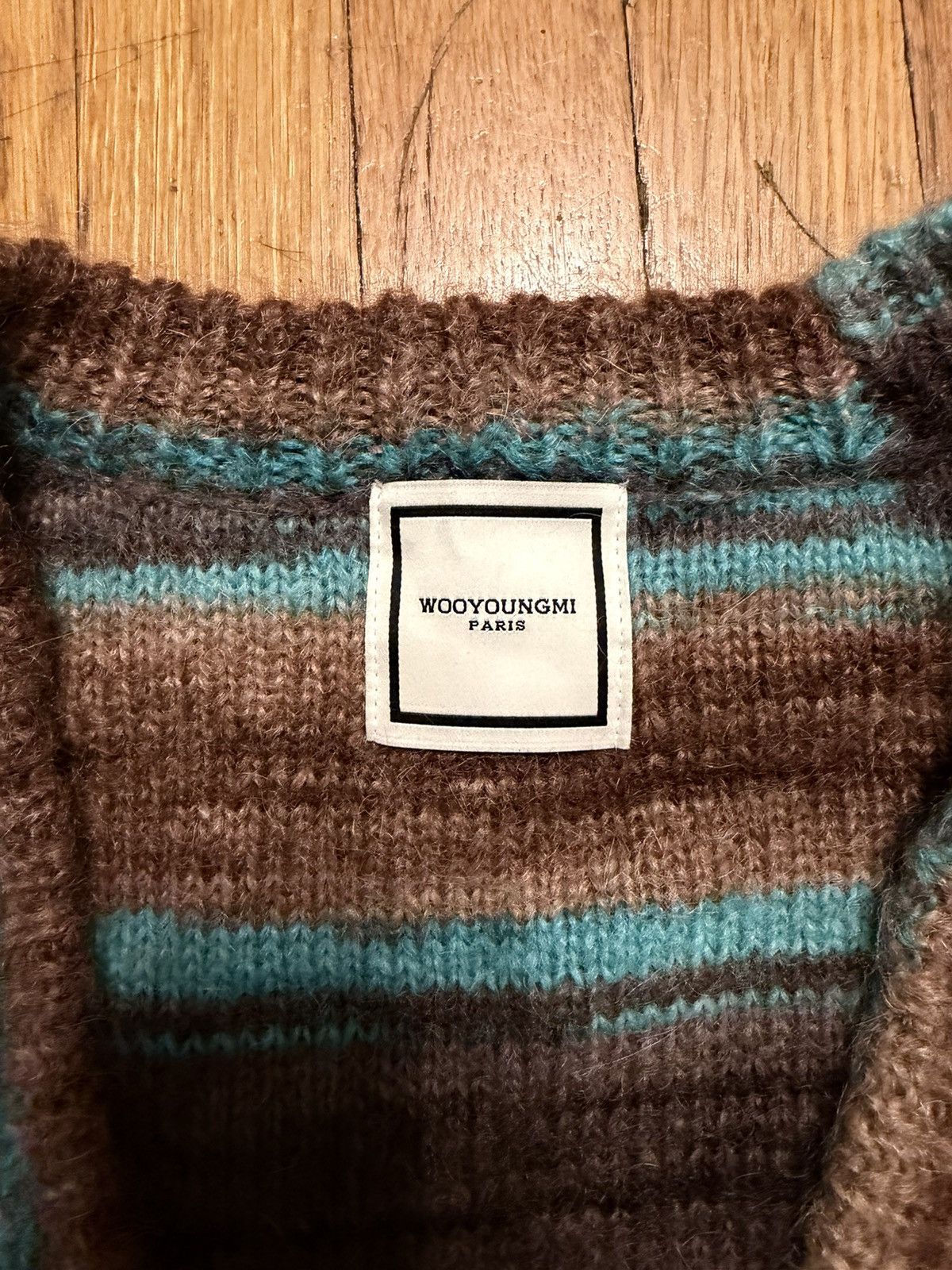 Wooyoungmi Wooyoungmi FW21 Mohair Cardigan Brown Turquoise Stripe Size US S / EU 44-46 / 1 - 4 Thumbnail