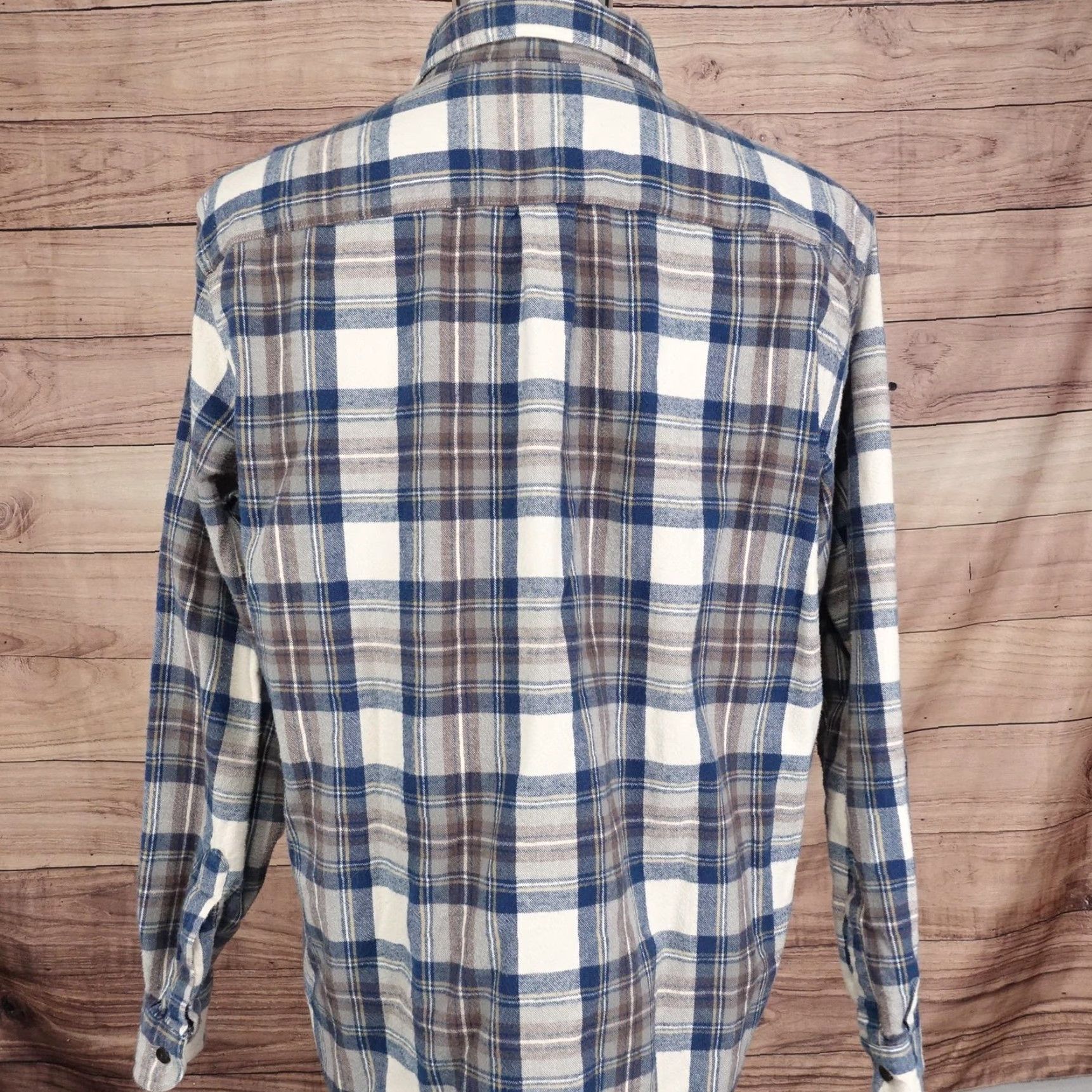 Vintage L.L. Bean Vintage Flannel Shirt Mens Large Blue Brown Plaid Button-Down Traditional Fit Size US L / EU 52-54 / 3 - 4 Thumbnail