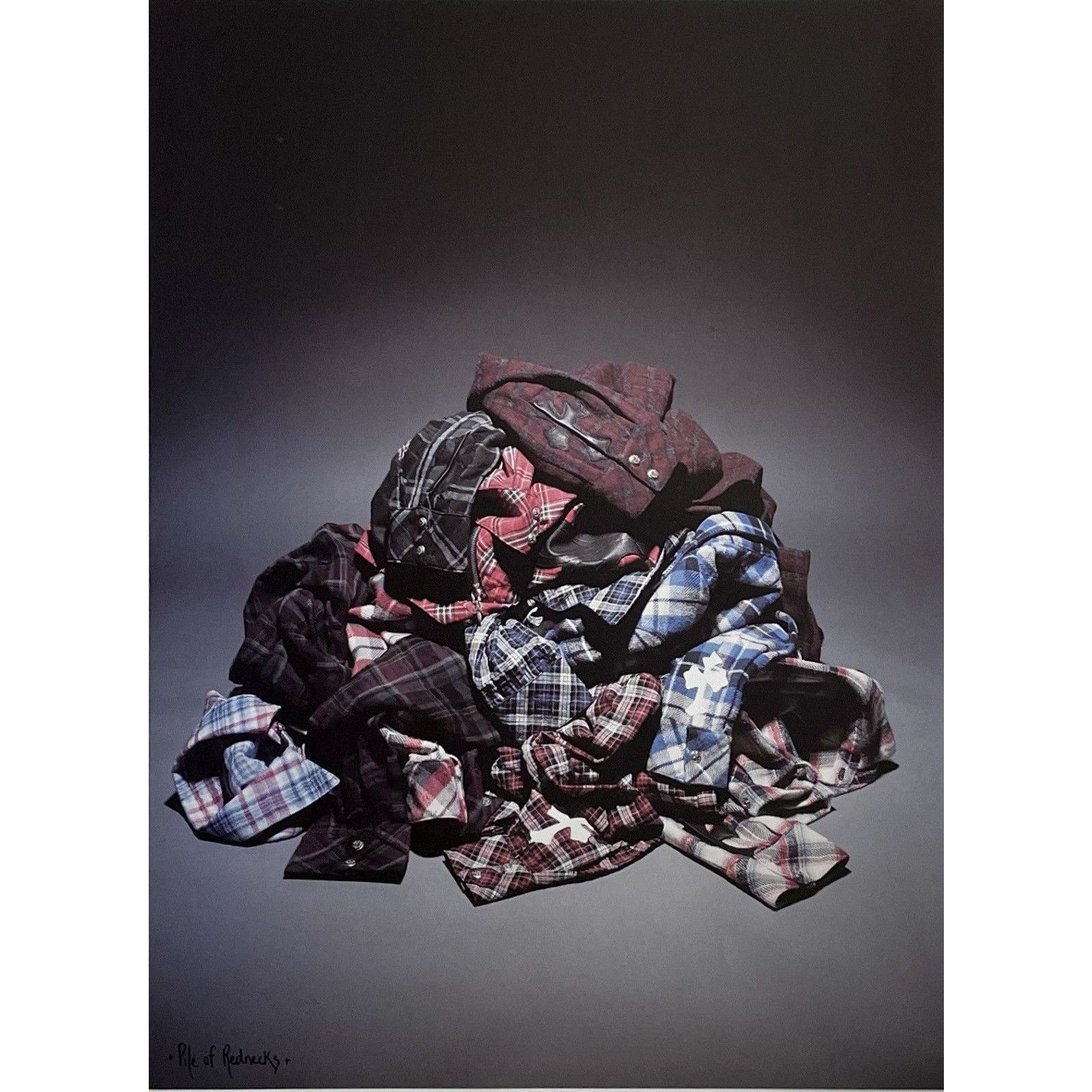 Chrome Hearts × Vintage Chrome Hearts plaid shirts piled up photo poster 9x11 Size ONE SIZE - 2 Thumbnail