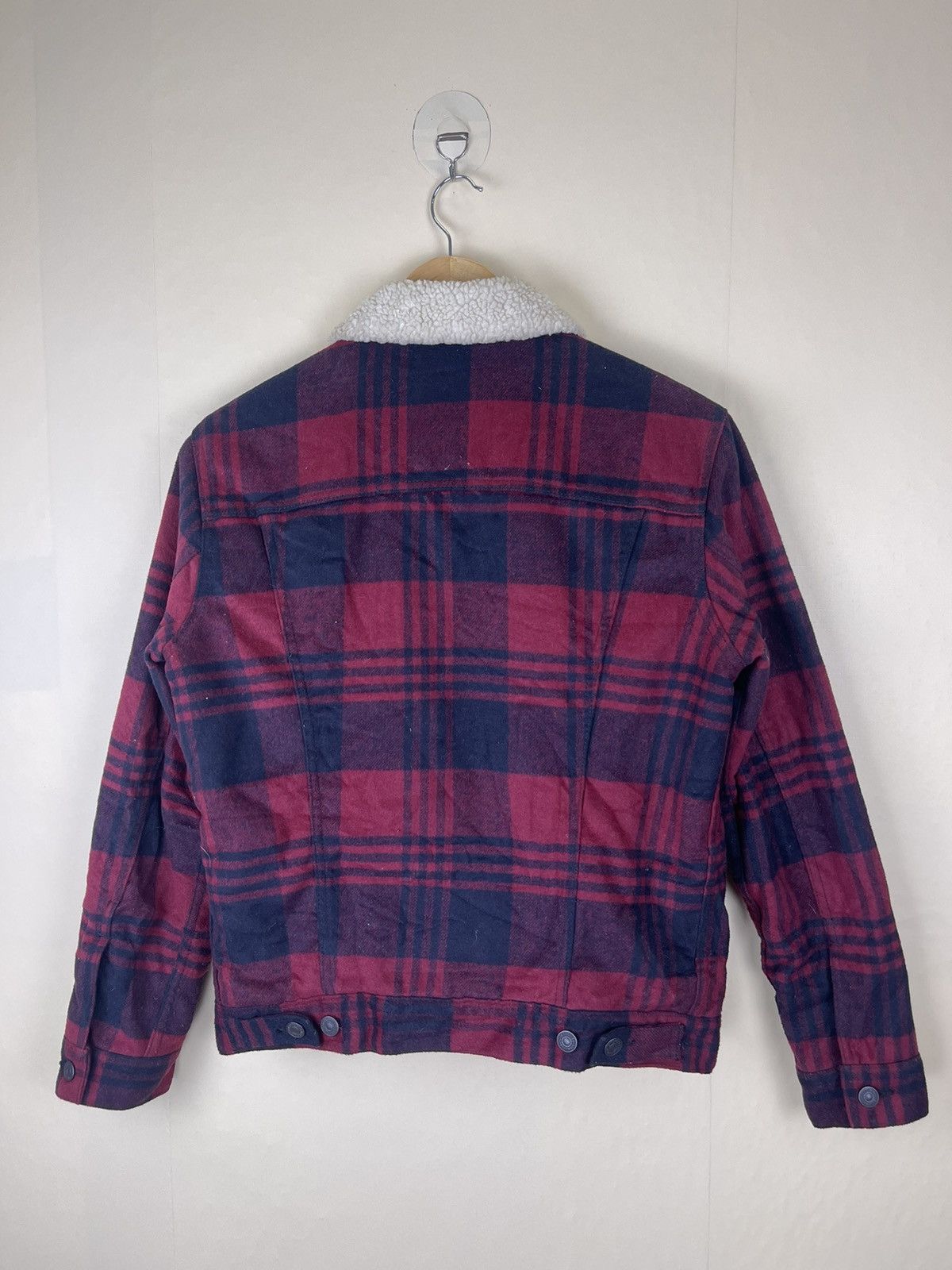 Levi's × Levi's Vintage Clothing × Vintage VINTAGE LEVIS Red Tartan Sherpa Trucker Jacket Size US S / EU 44-46 / 1 - 2 Thumbnail