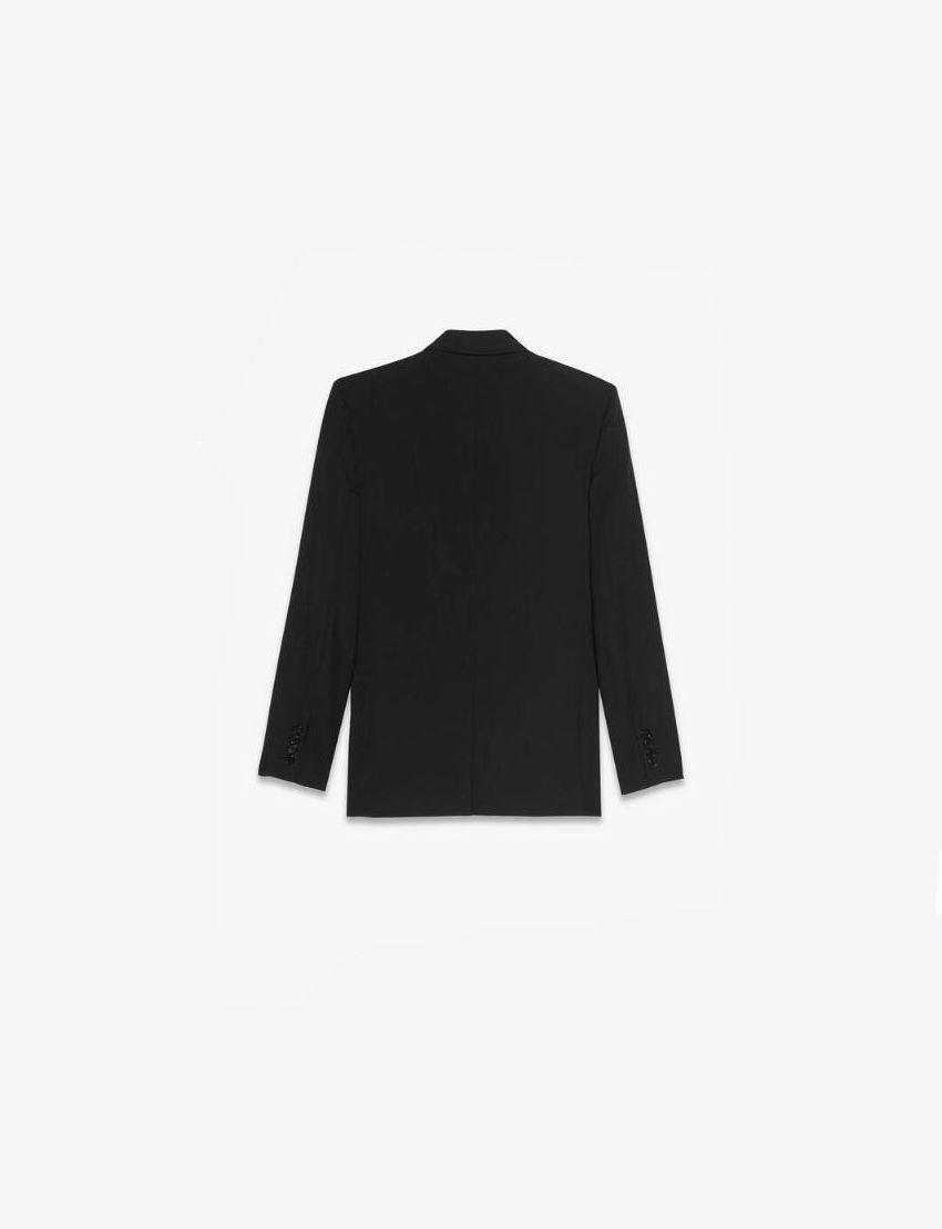 Saint Laurent Paris o1s1wg111224 Long Single Breasted Gabardine Jacket in Black Size US M / EU 48-50 / 2 - 2 Thumbnail