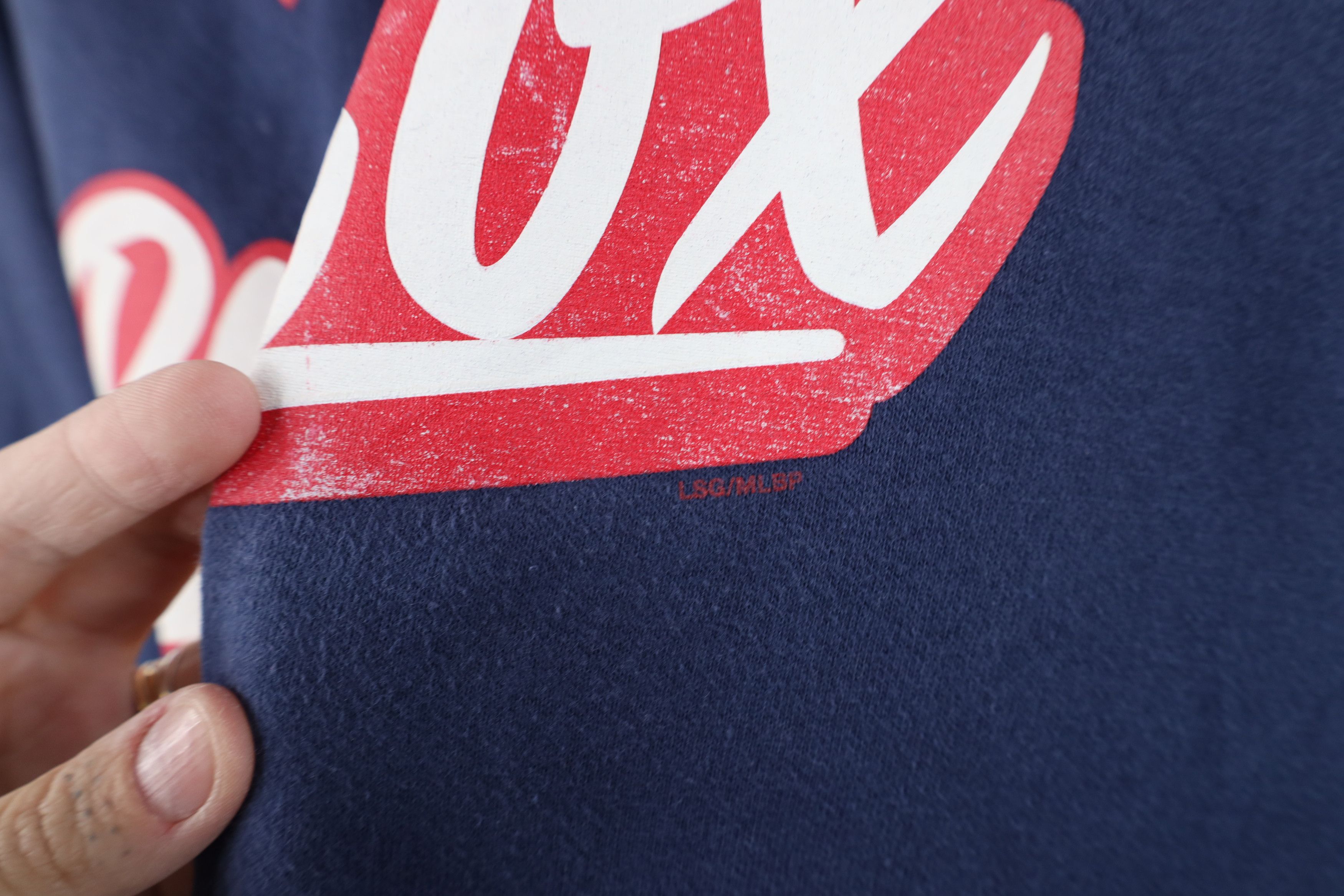 Vintage Vintage Y2K Spell Script Boston Red Sox Baseball Hoodie Blue Size US XL / EU 56 / 4 - 5 Thumbnail