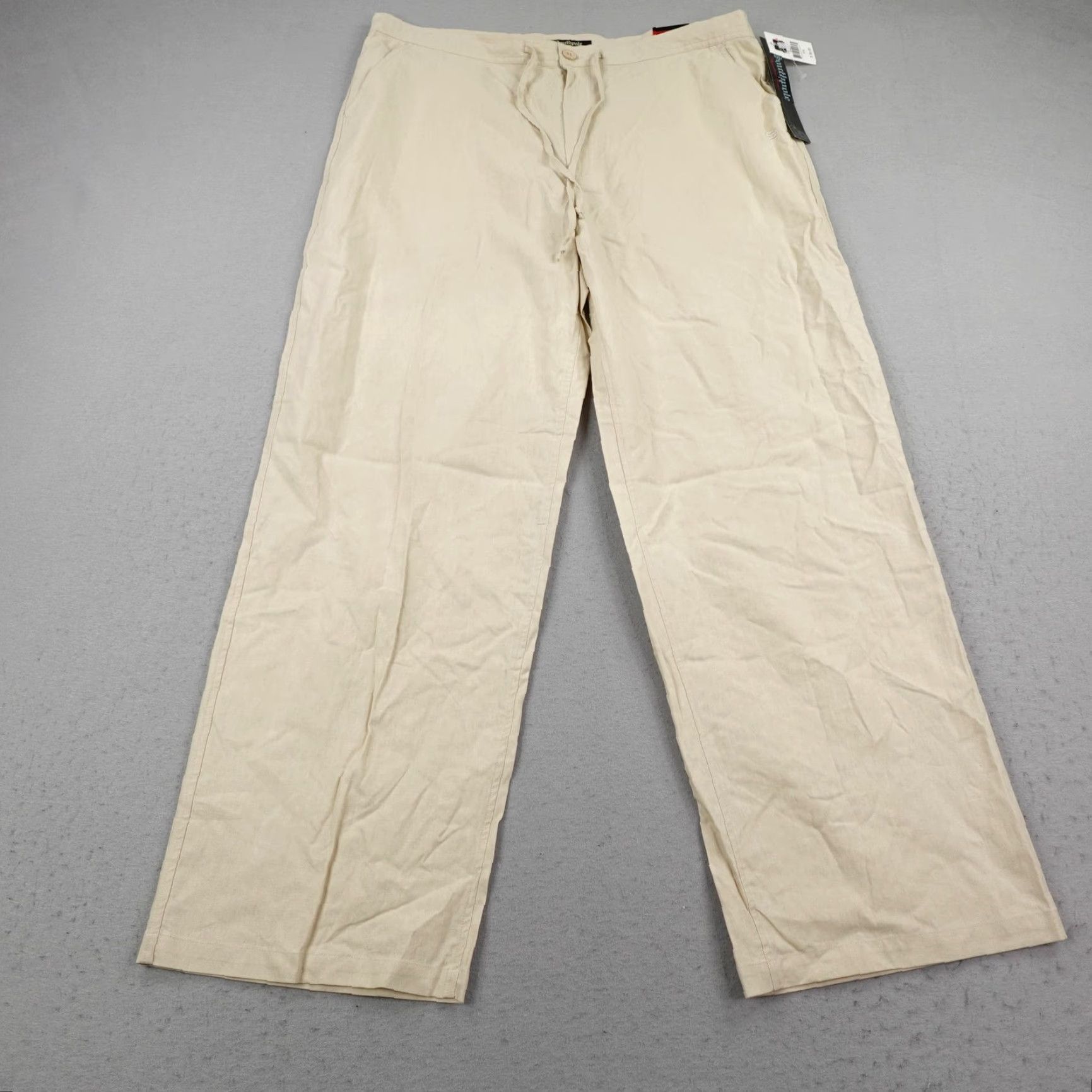Southpole VINTAGE Southpole Pants Mens 2XL Beige Linen Baggy Relaxed Deadstock Y2K Size US 39 - 2 Thumbnail