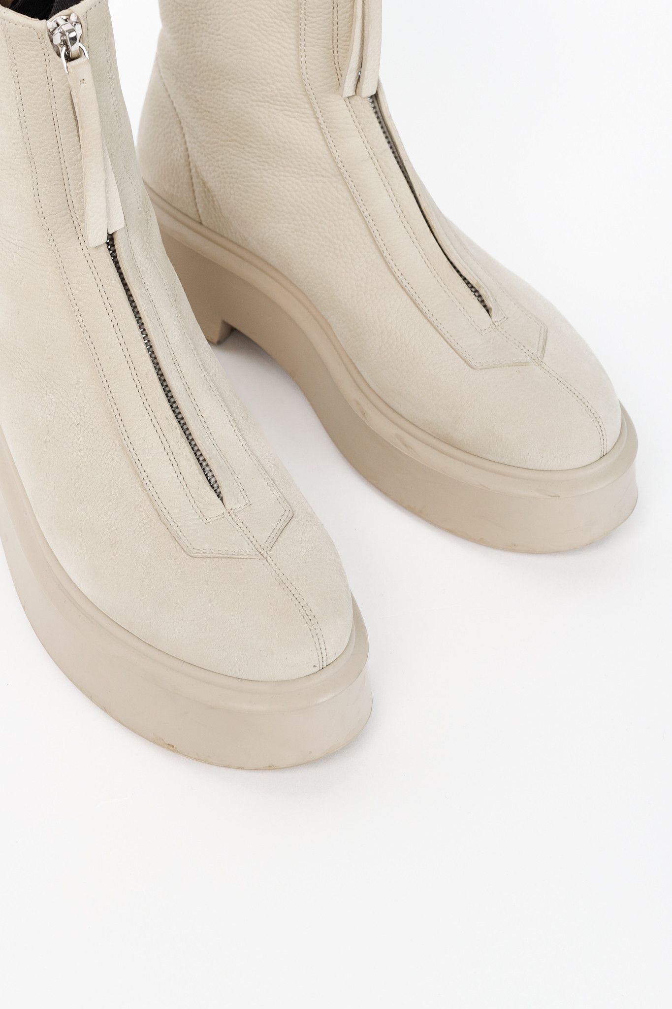 The Row The Row Beige Leather Platform Zipped Boot Size US 9.5 / IT 39.5 - 6 Thumbnail